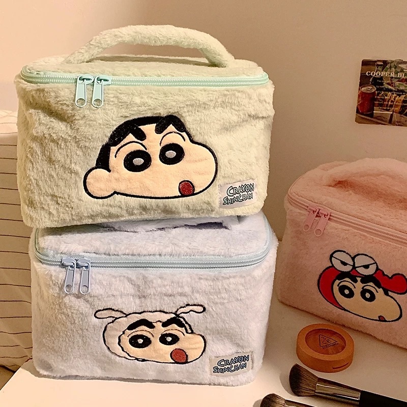 超萌蠟筆小新毛絨大容量化妝包/收納包