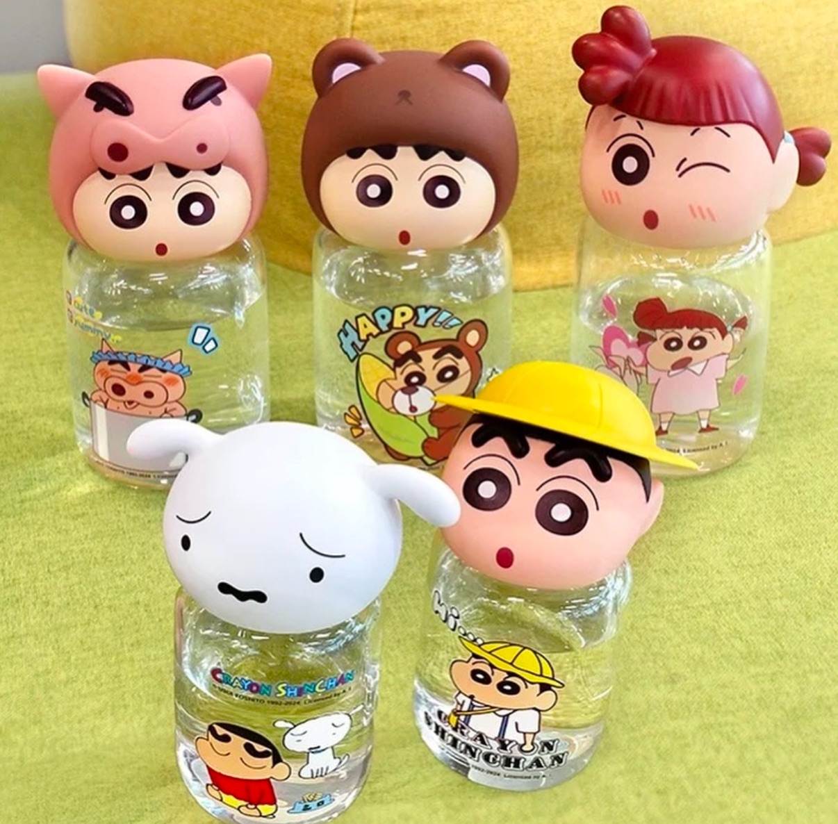 超萌可愛蠟筆小新大頭設計玻璃水杯