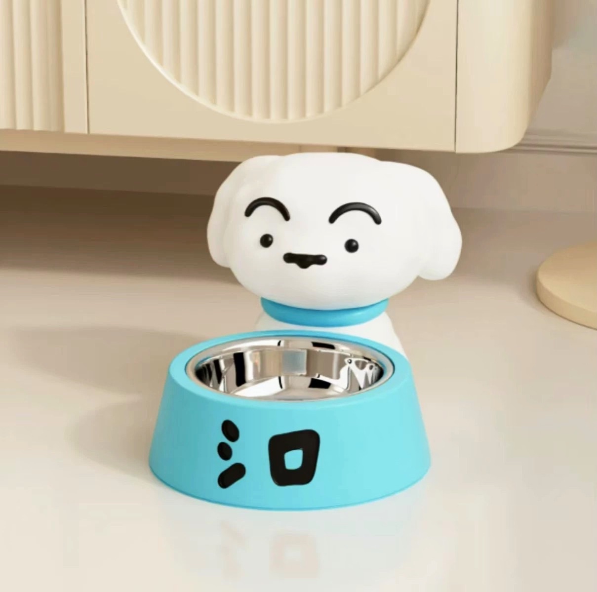 超萌可愛小白造型毛孩碗