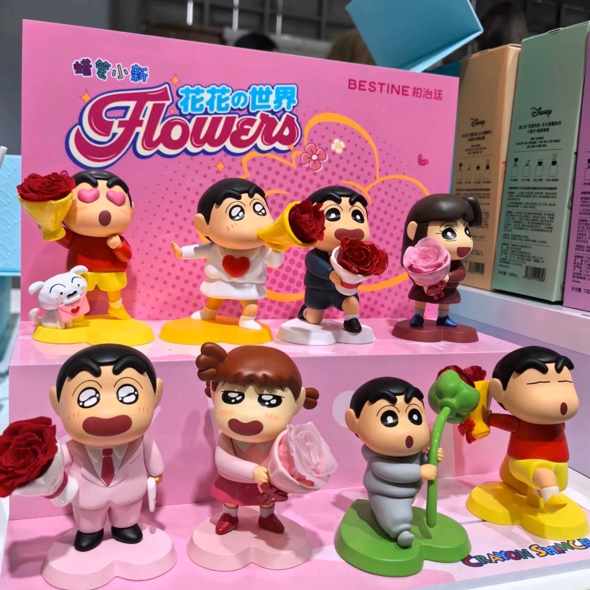 超萌可愛蠟筆小新花花系列公仔盲盒