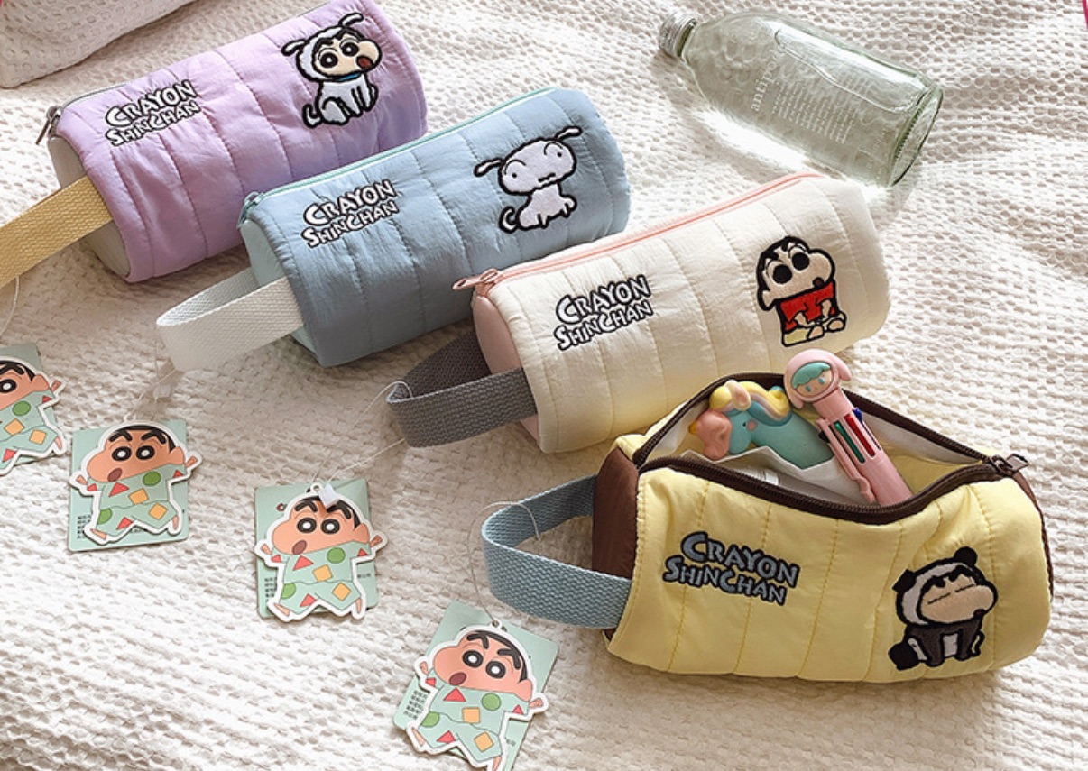 超萌可愛蠟筆小新手提鉛筆盒