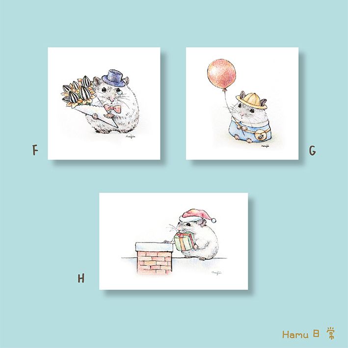 🐹Hamu ＆🎨Hwaijin限量明信片