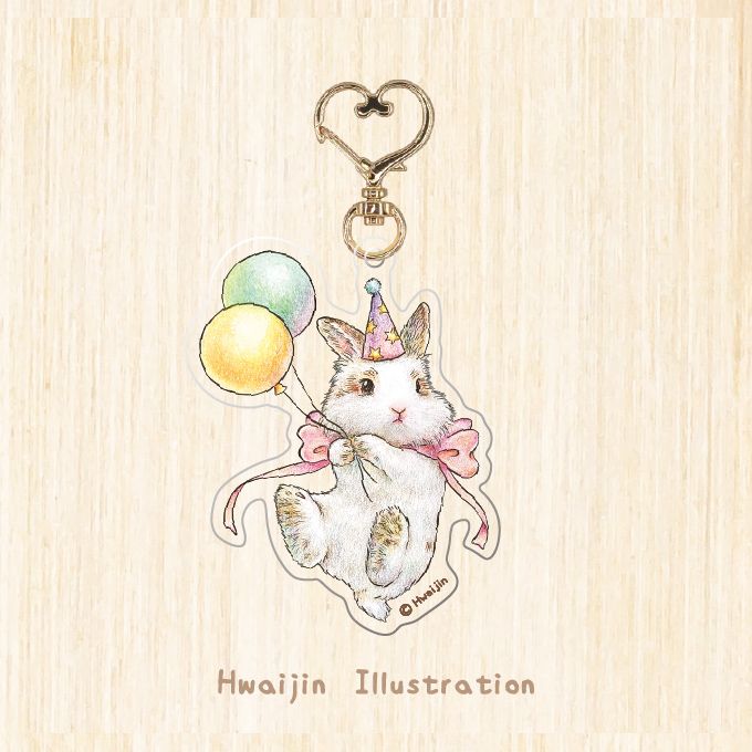 【🎂小Moon生日限定】🐰小Moon ＆🐹Hamu 壓克力鑰匙圈