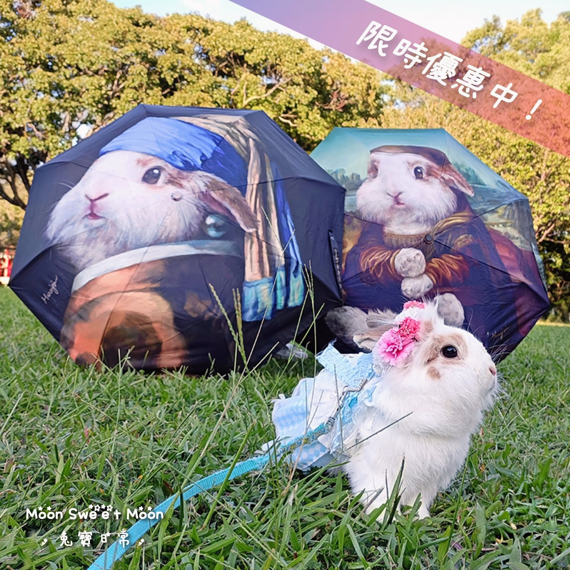 【5/3~5/9小Moon生日限時折扣】🐰小Moon名畫雨傘