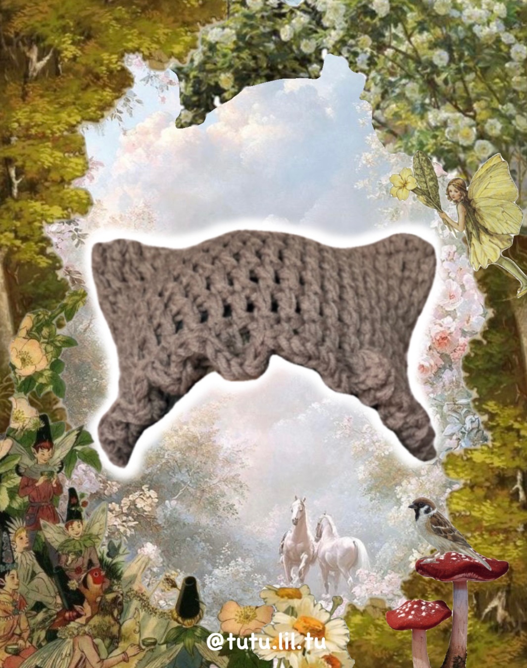 純素波浪貓耳帽