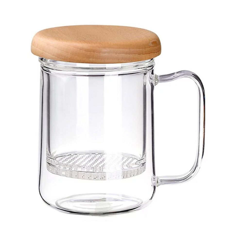 EILONG微光玻璃蓋濾杯-櫸木（450ml）