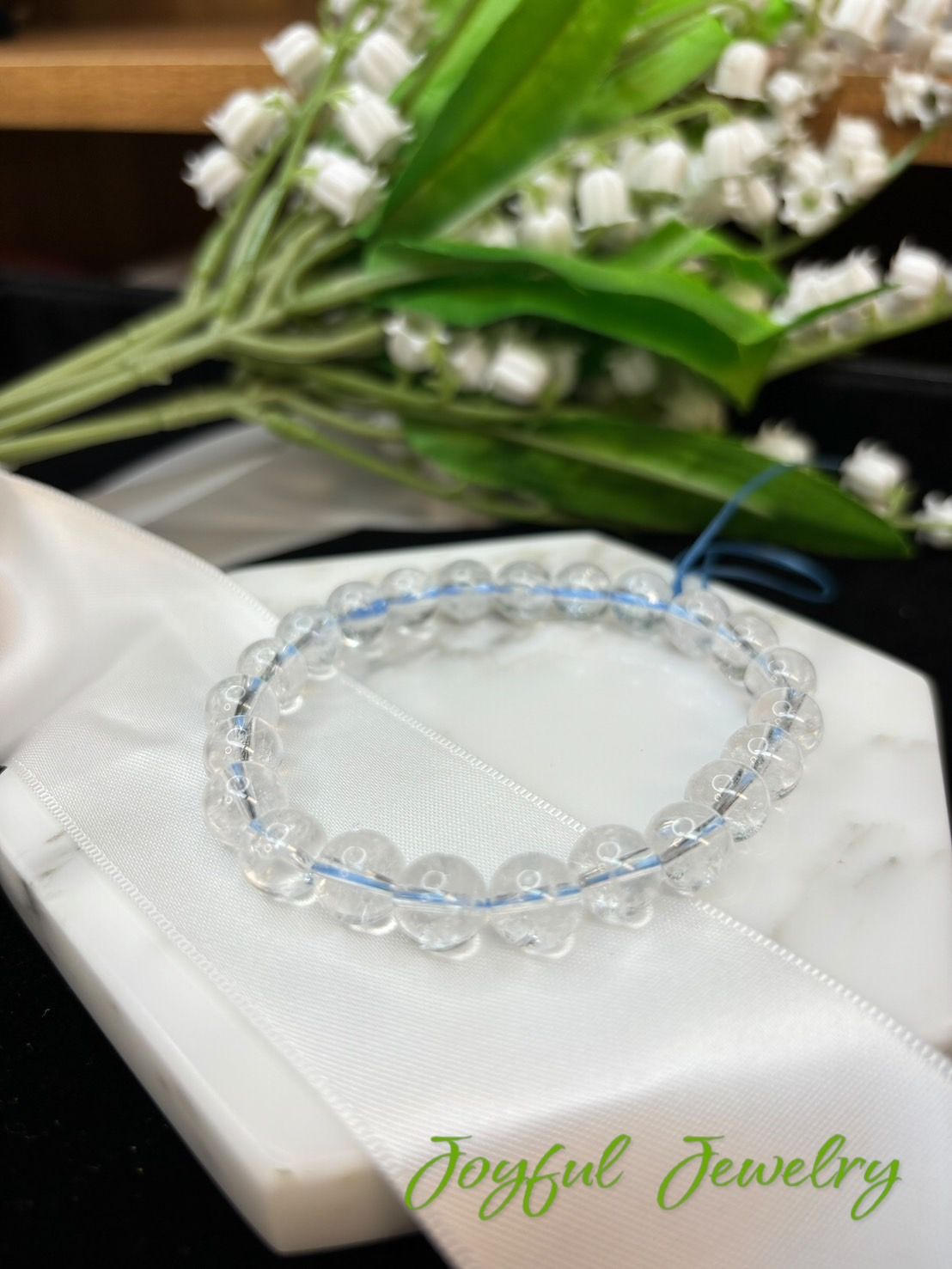 白阿賽水晶手串8咪 小確幸飾品 吸收負能量  淨化磁場  提高專注力  增加正能量  心靈平靜