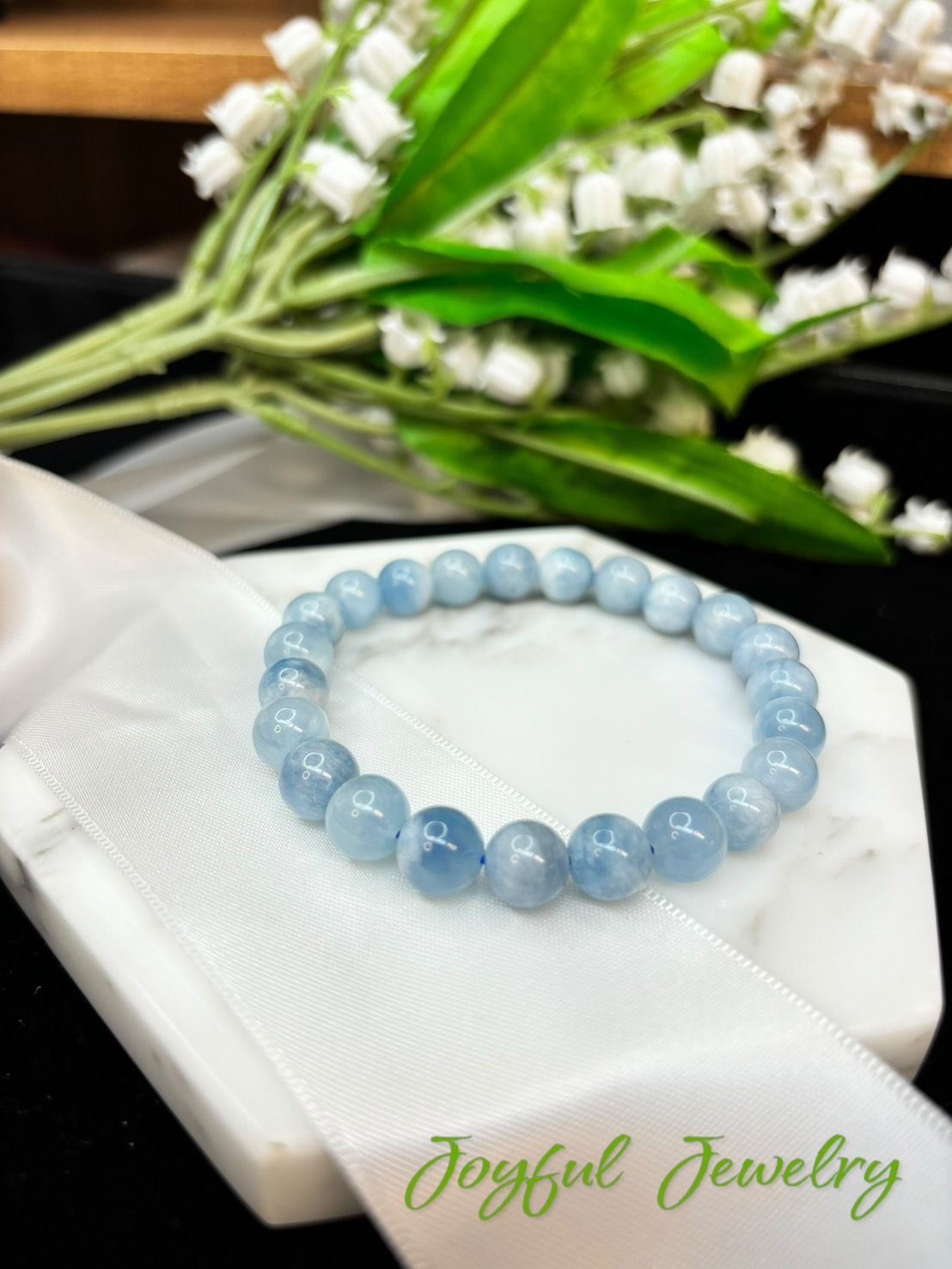 海藍寶水晶手串8咪 小確幸飾品 加強溝通表達能力  提升活力和自信心  增強思考能力和創造力