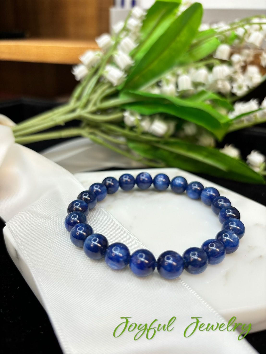 藍晶石水晶手串8咪 小確幸飾品 察覺之石  穩固身心靈發展  引導人生方向