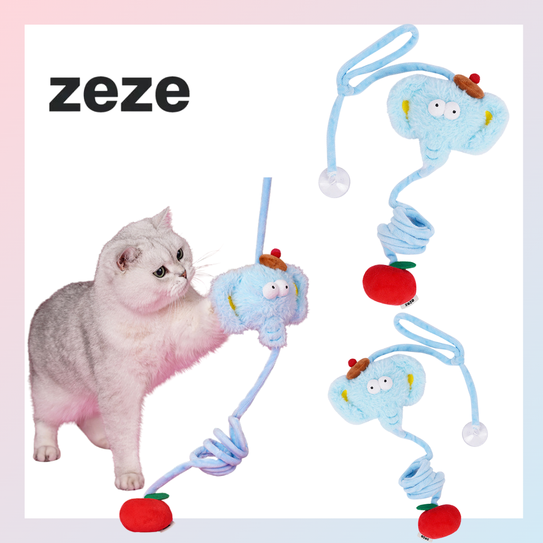 PETFUL｜zeze圈圈象彈力繩玩具 寵物玩具 逗貓棒 貓咪玩具 貓薄荷