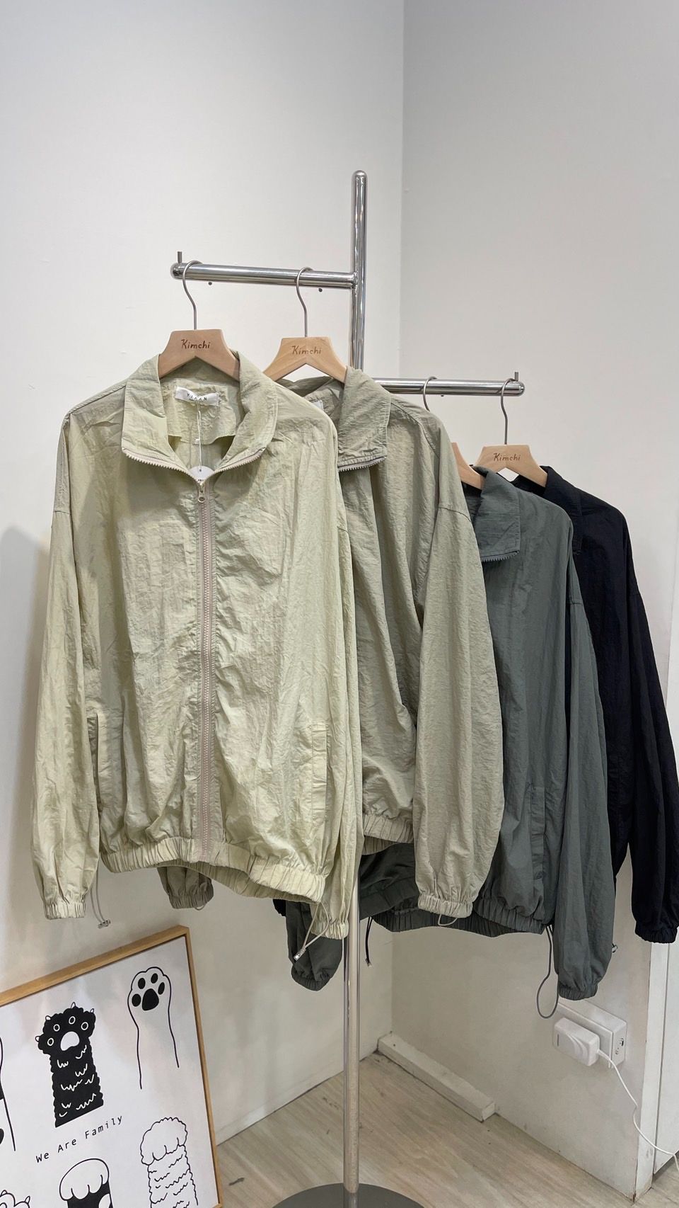 下抽繩工裝風衣寬外