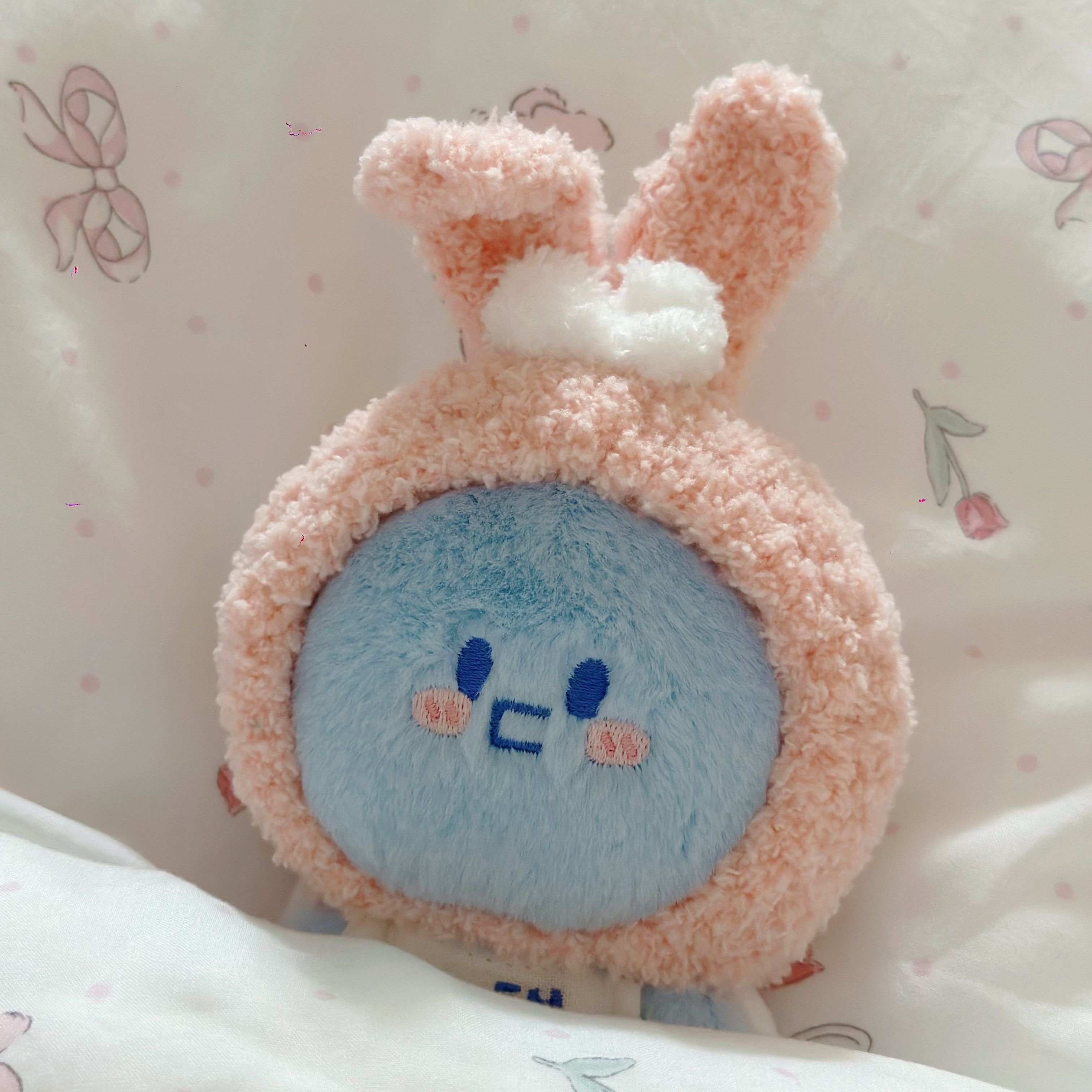 糰子寶寶の毛絨絨兔兔頭套🐰（蝴蝶結款🎀）