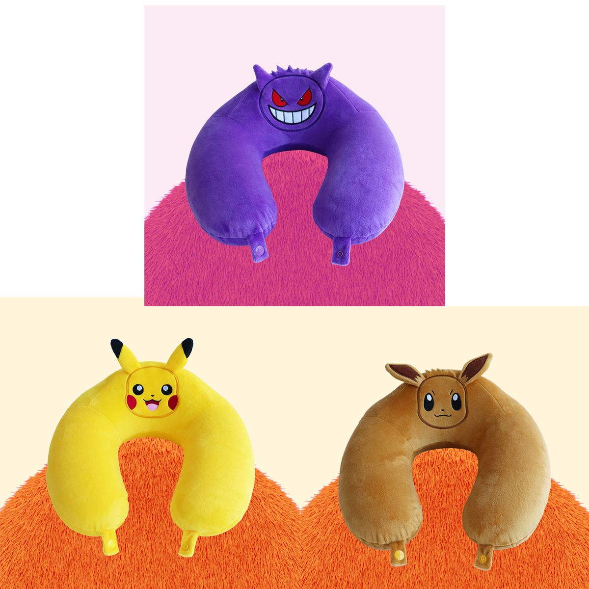 韓國正版授權精靈寶可夢Pokemon - 皮卡丘 耿鬼 伊布 頸枕