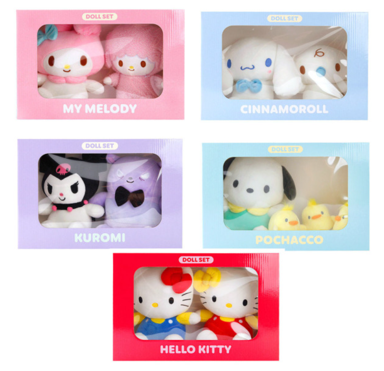 韓國三麗鷗 美樂蒂 酷洛米 大耳狗 凱蒂貓Hello Kitty 帕恰狗 經典組合 娃娃 玩偶