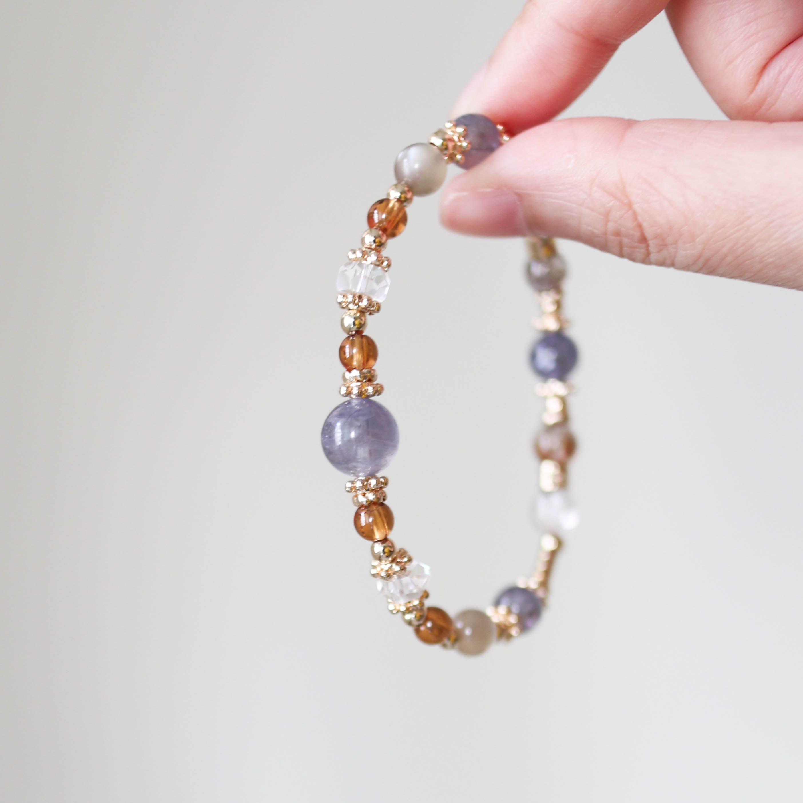 【榮耀】堇青石、澄石榴石、月光石、白水晶、黑金超七 /招財、愛情/