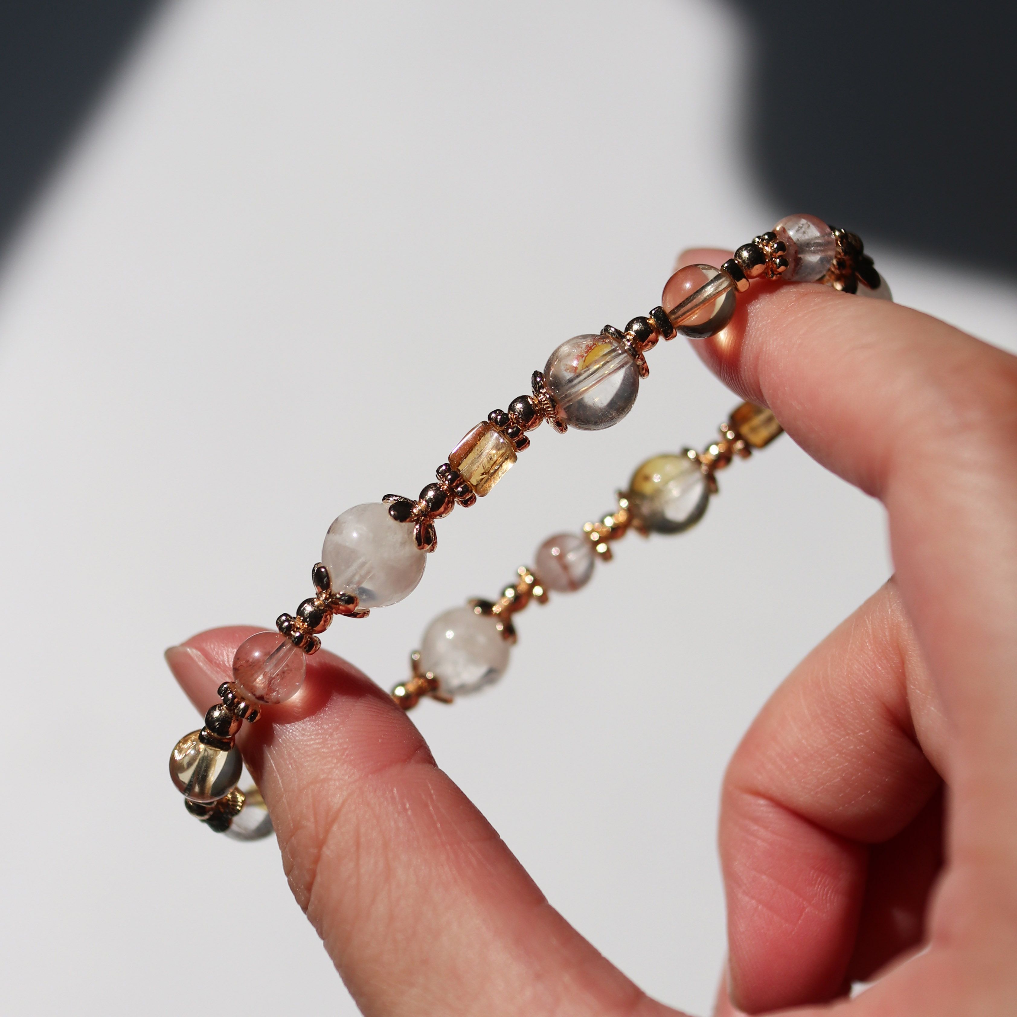 【金靈】黃碧璽、黃水晶 黃膠花、塔山紅幽靈、雪花幽靈  /招財/