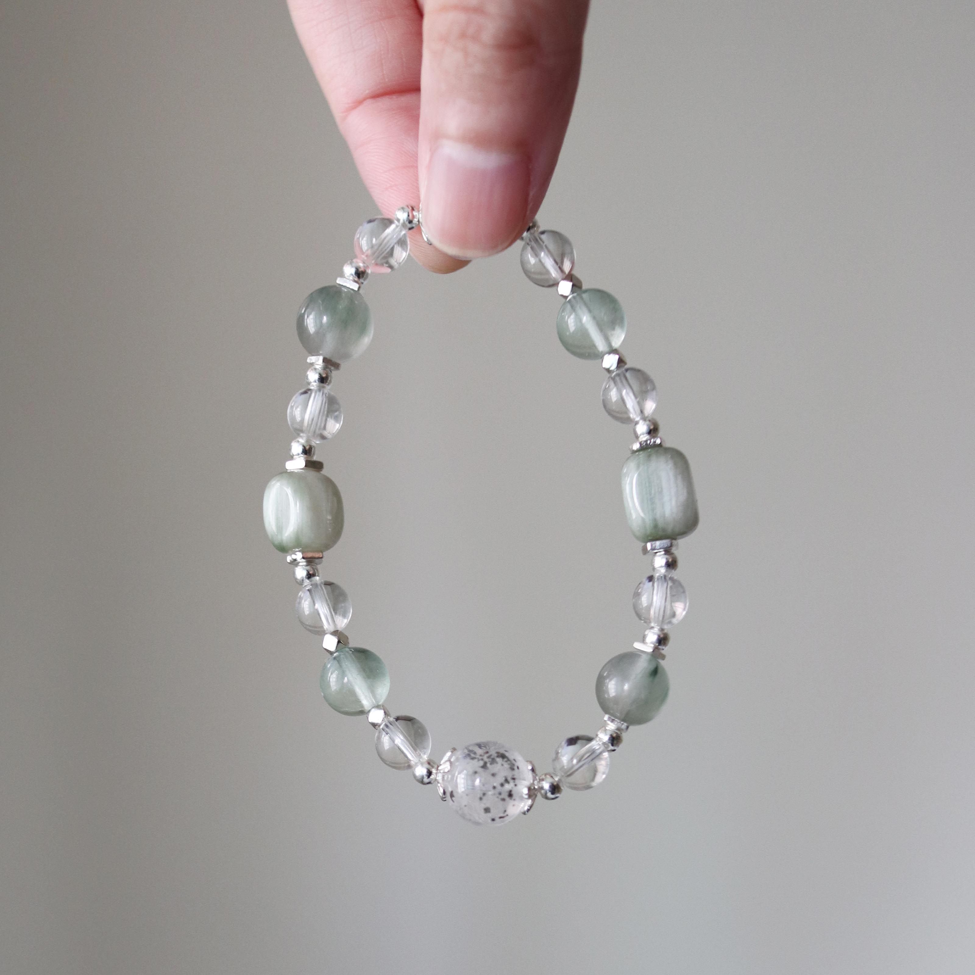 【青森】綠髮晶、白水晶、黃銅礦、綠螢石 /招財/