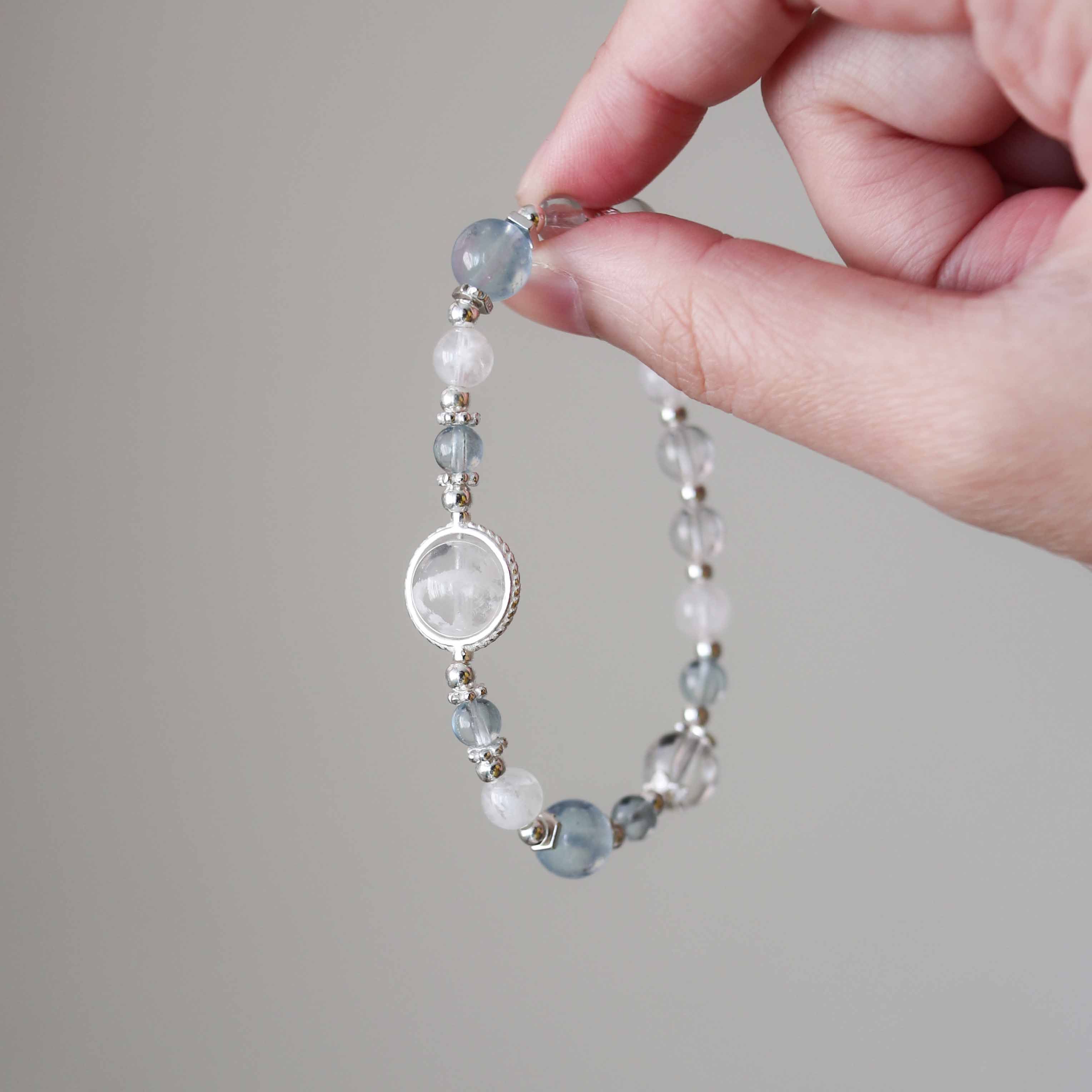 【雪花】雪花幽靈、海藍寶、白水晶  /招財、溝通/