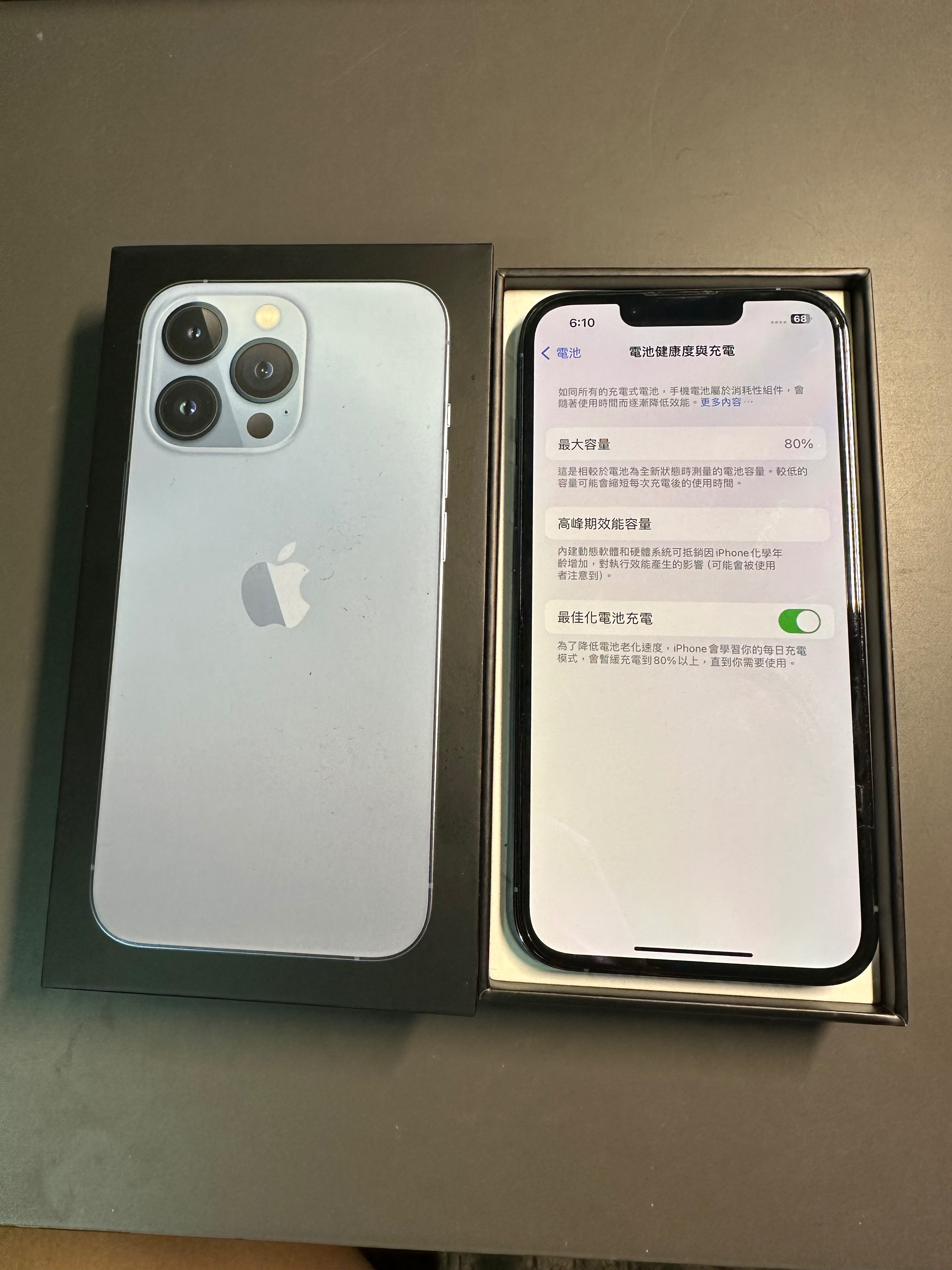 二手13 pro 128gb 藍 無傷 電池80