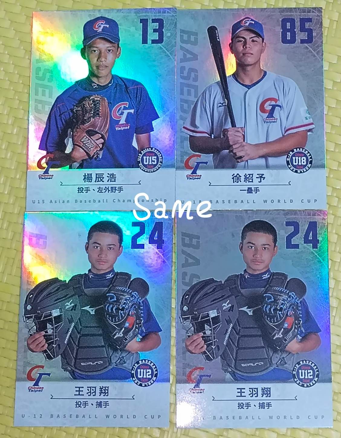 U12 U15 U18 中職 日職 美職 球員卡專賣賣場
