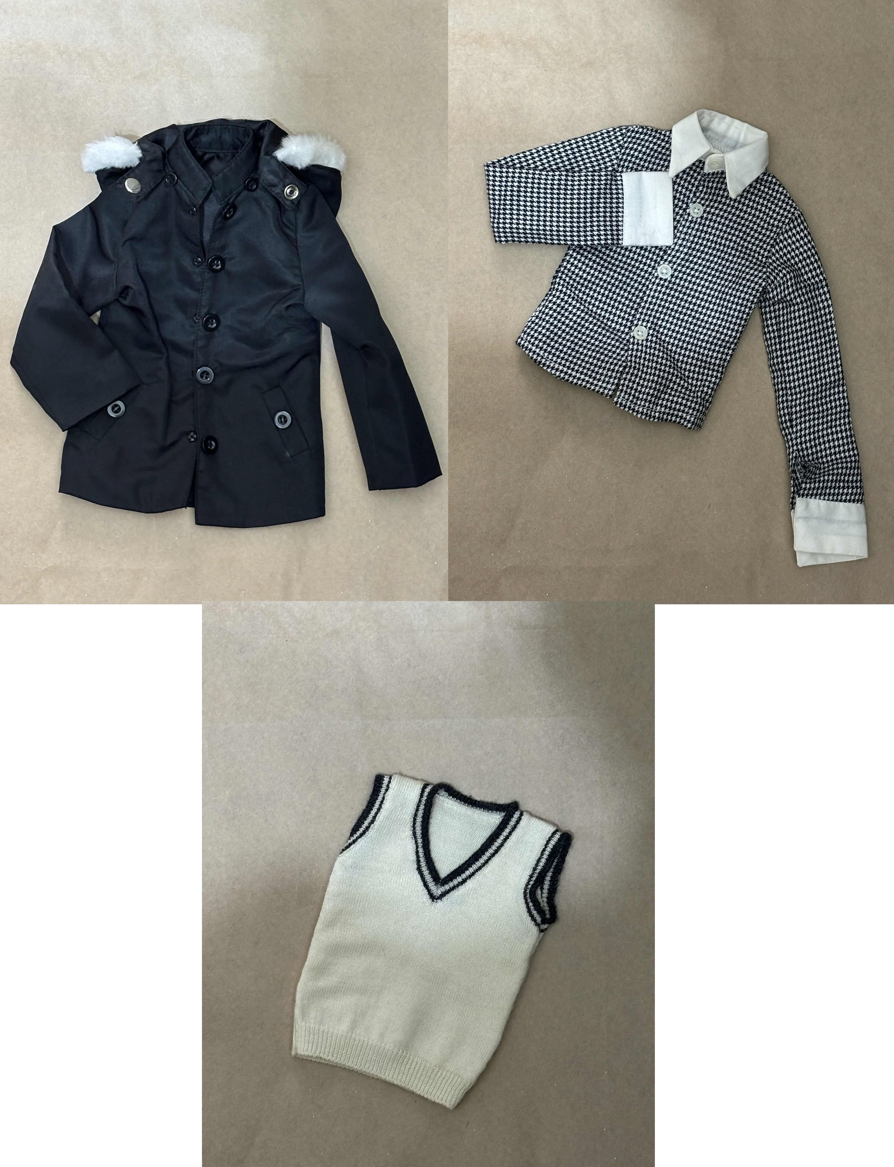 三分（10男-13男-sdgr）  外套（帽子可拆）+襯衫+背心