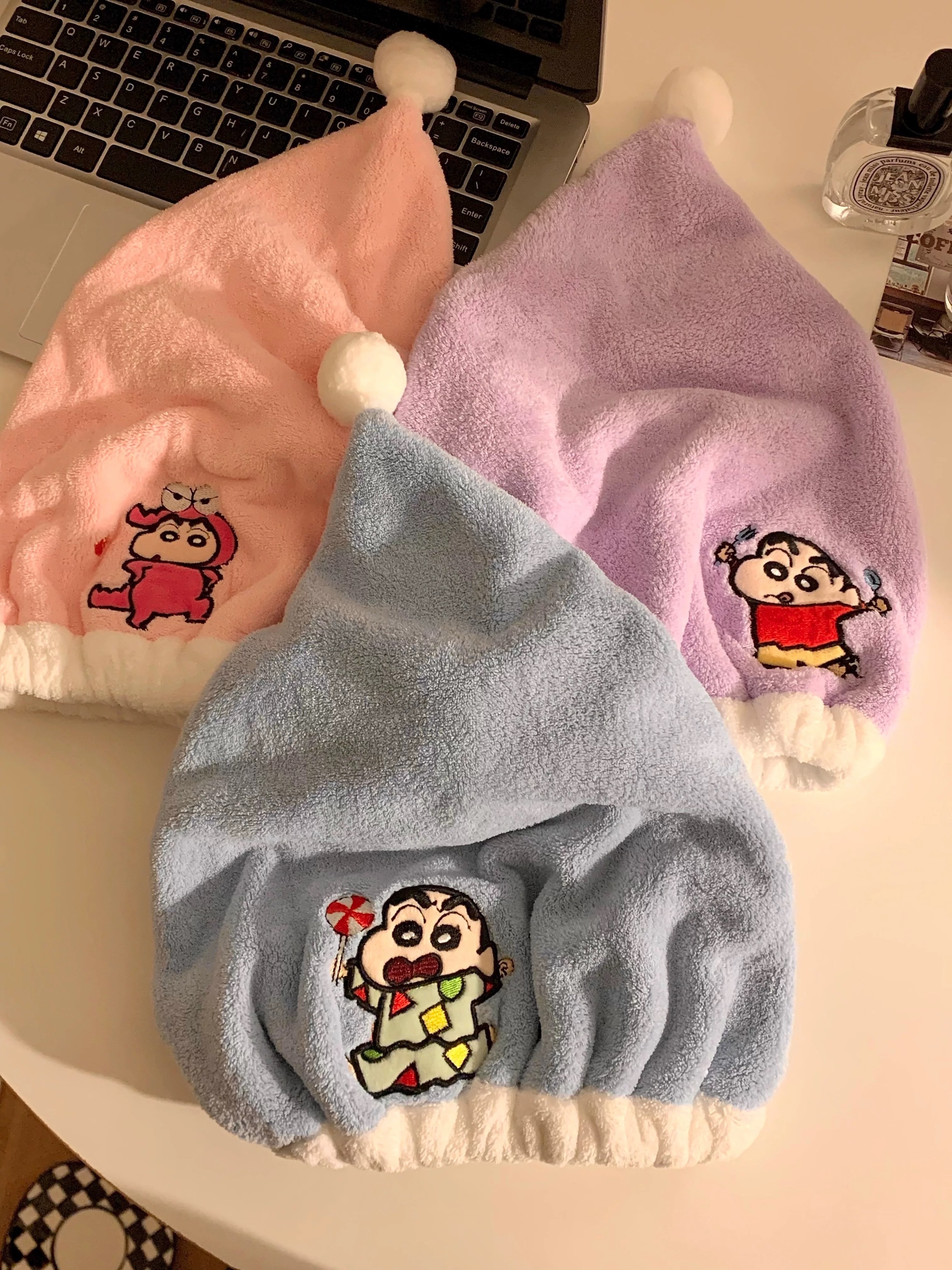 預購💫 蠟筆小新珊瑚絨吸水速乾包髮帽〰