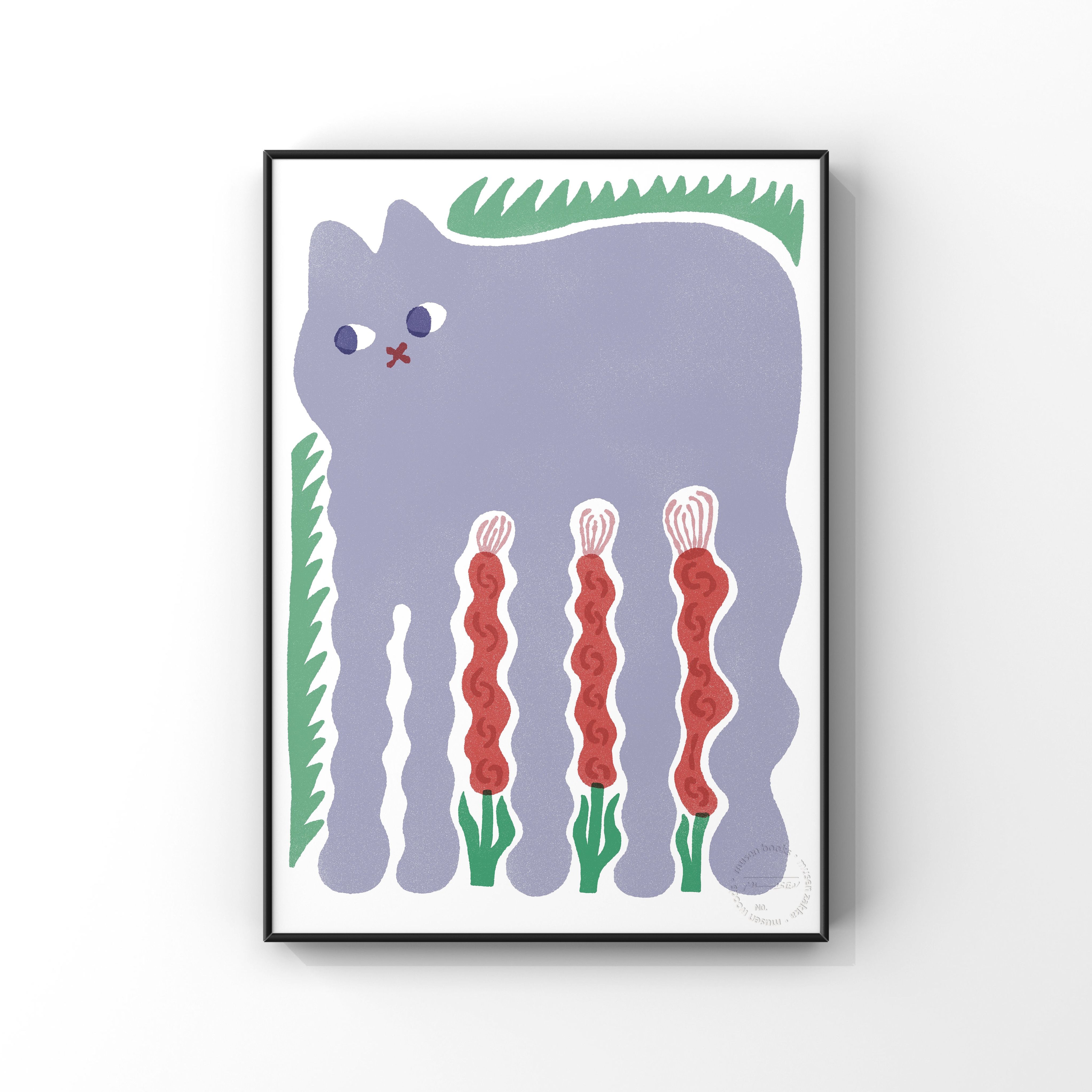 CAT GRASS 放鬆貓草   印刷畫｜掛畫｜海報｜插畫海報