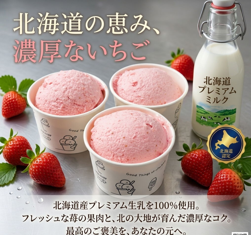 北海道冰淇淋（草莓）