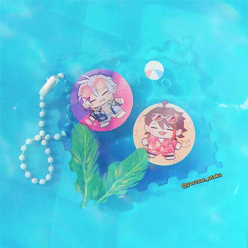 不破枝水波紋郵票壓克力吊飾