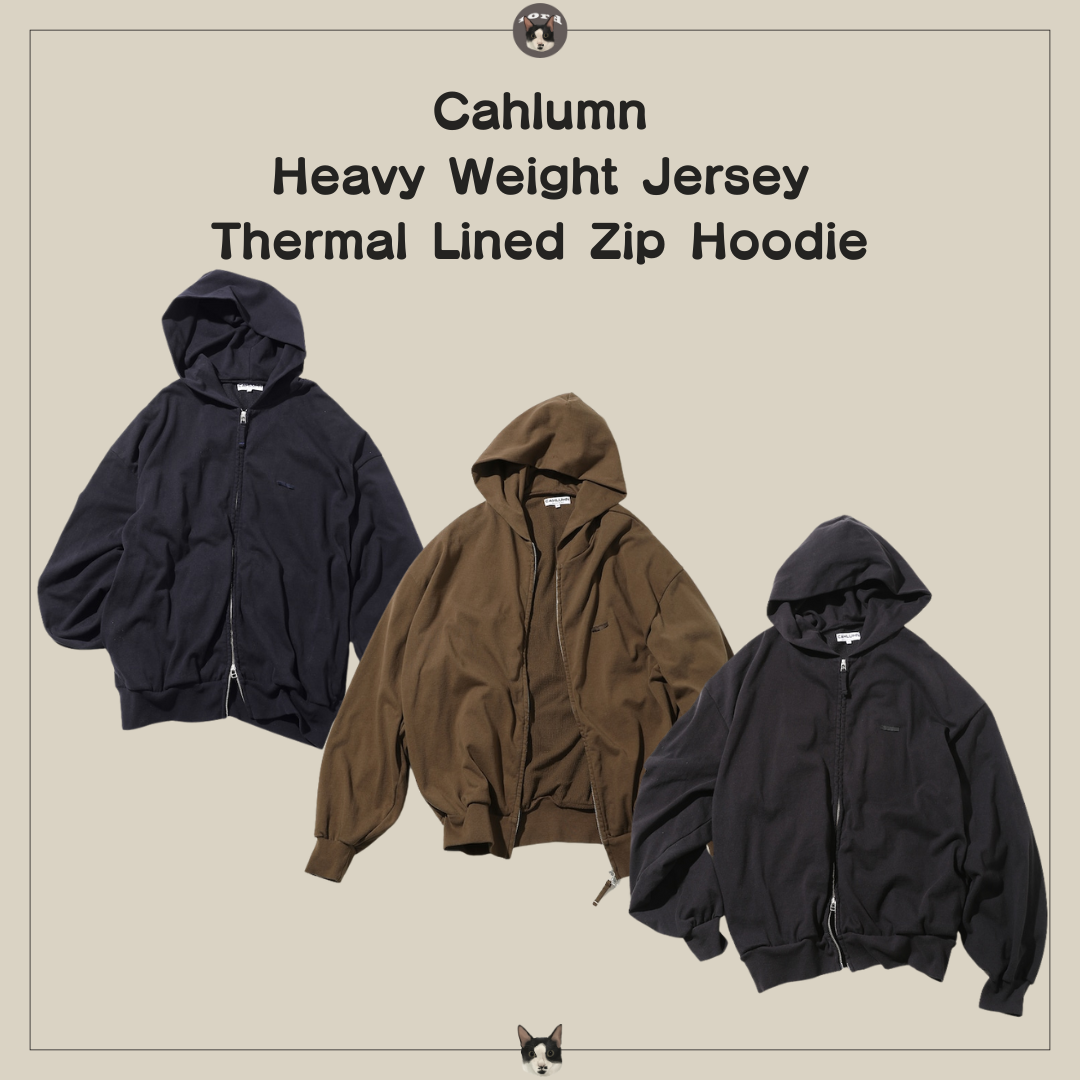 24AW Heavy Weight Jersey Thermal Lined Zip Hoodie