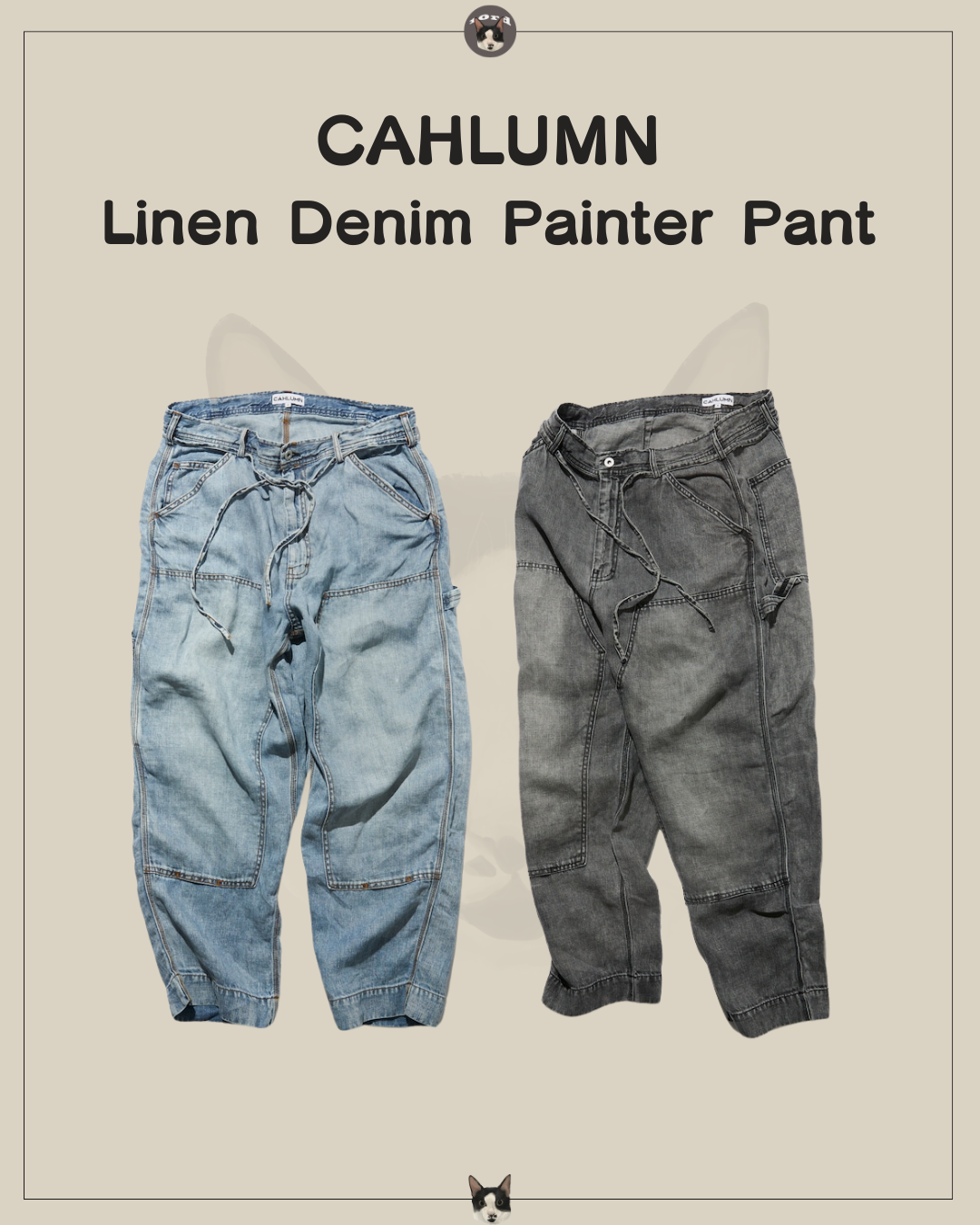 CAHLUMN Linen Denim Painter Pant