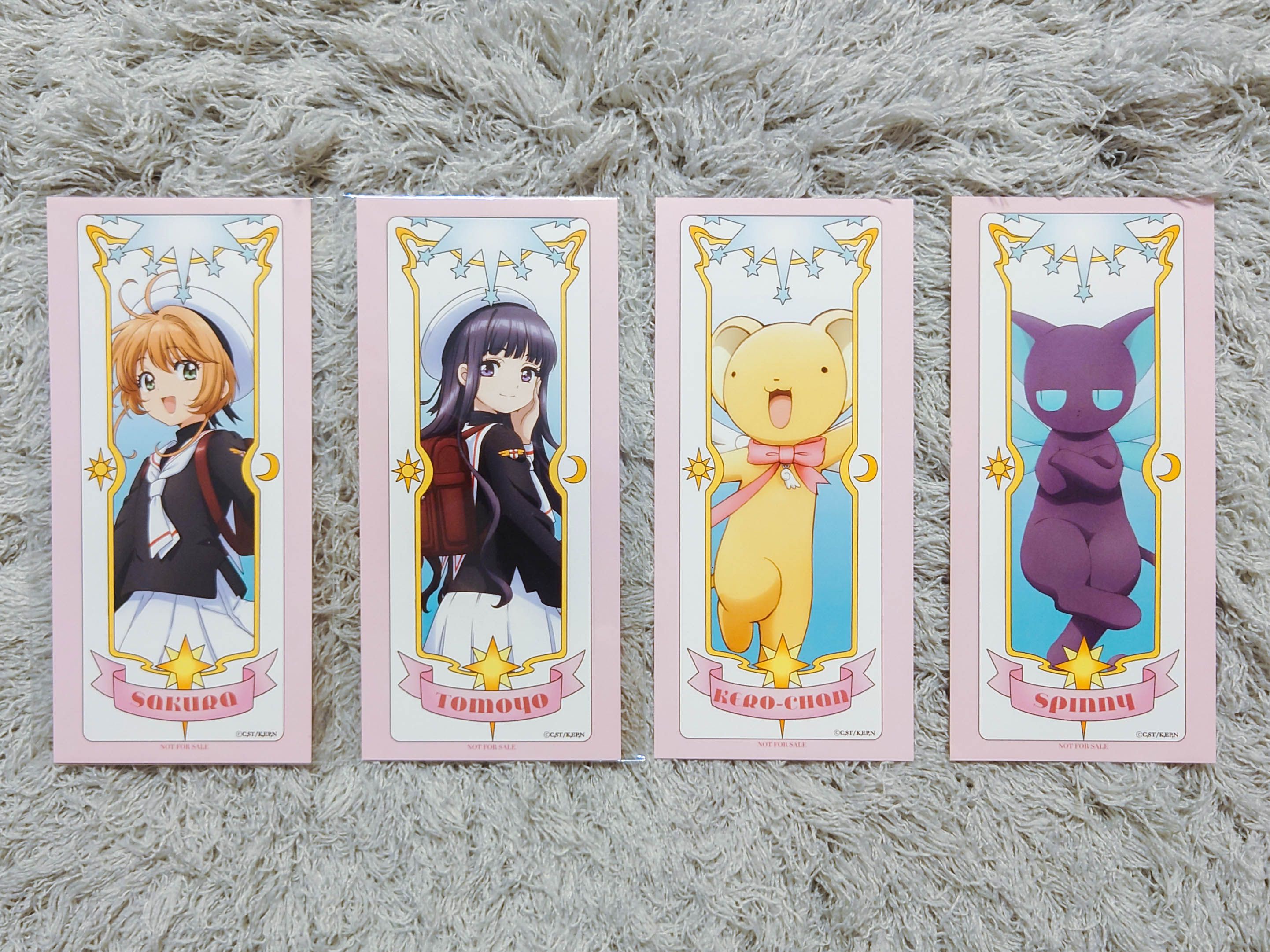 特典 Animo 庫洛魔法使 池袋P’PARCO快閃店 透明牌風格紙書籤-小櫻+知世+小可+斯比
