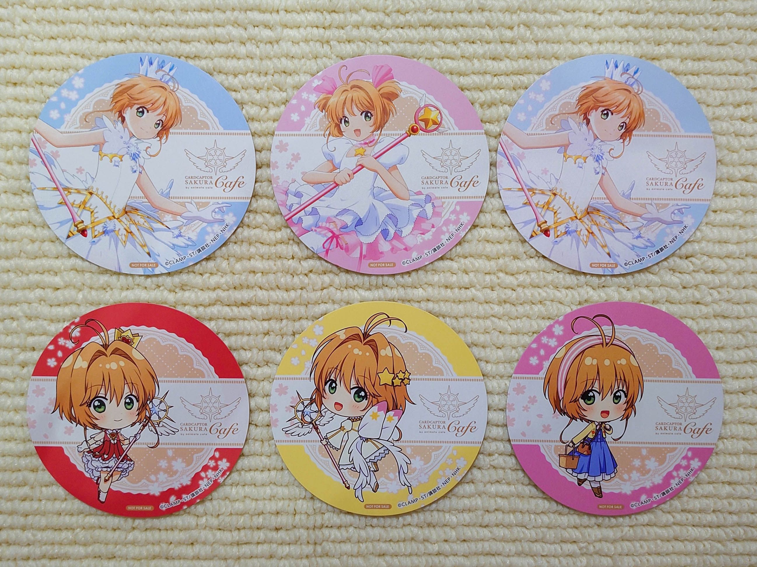 庫洛魔法使 animate cafe 日版、台版杯墊-木之本櫻 5款