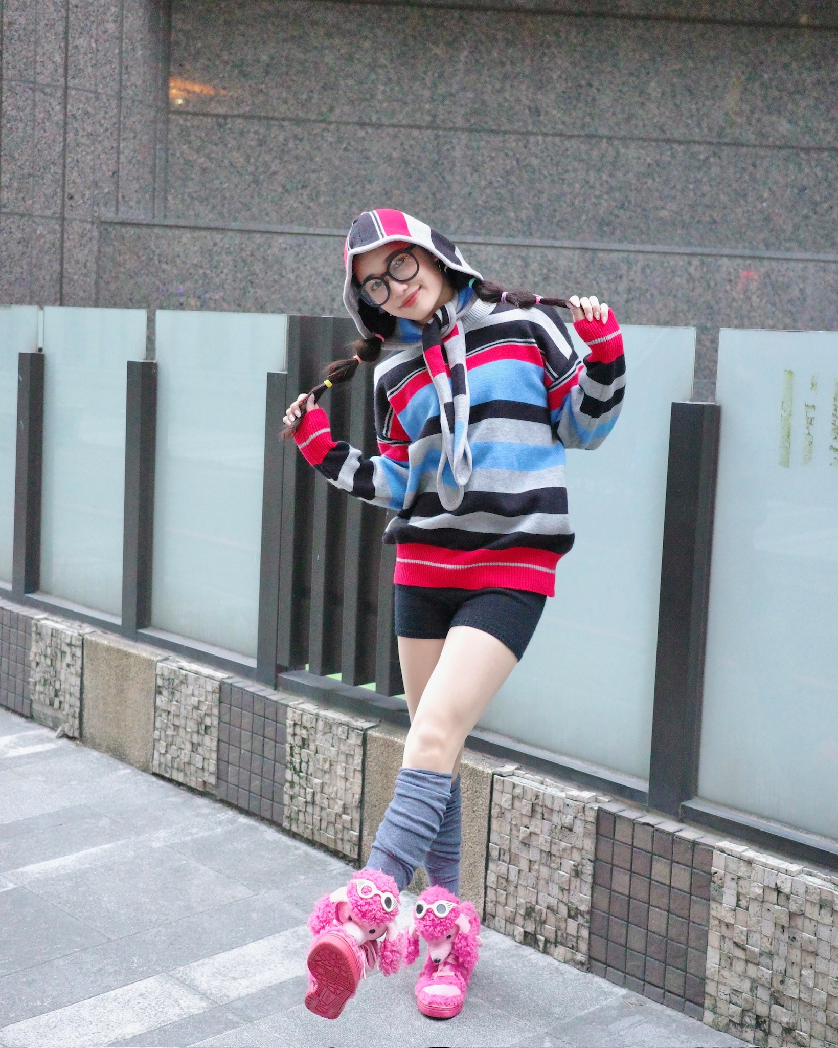 撞色拼接條紋針織毛衣🍭