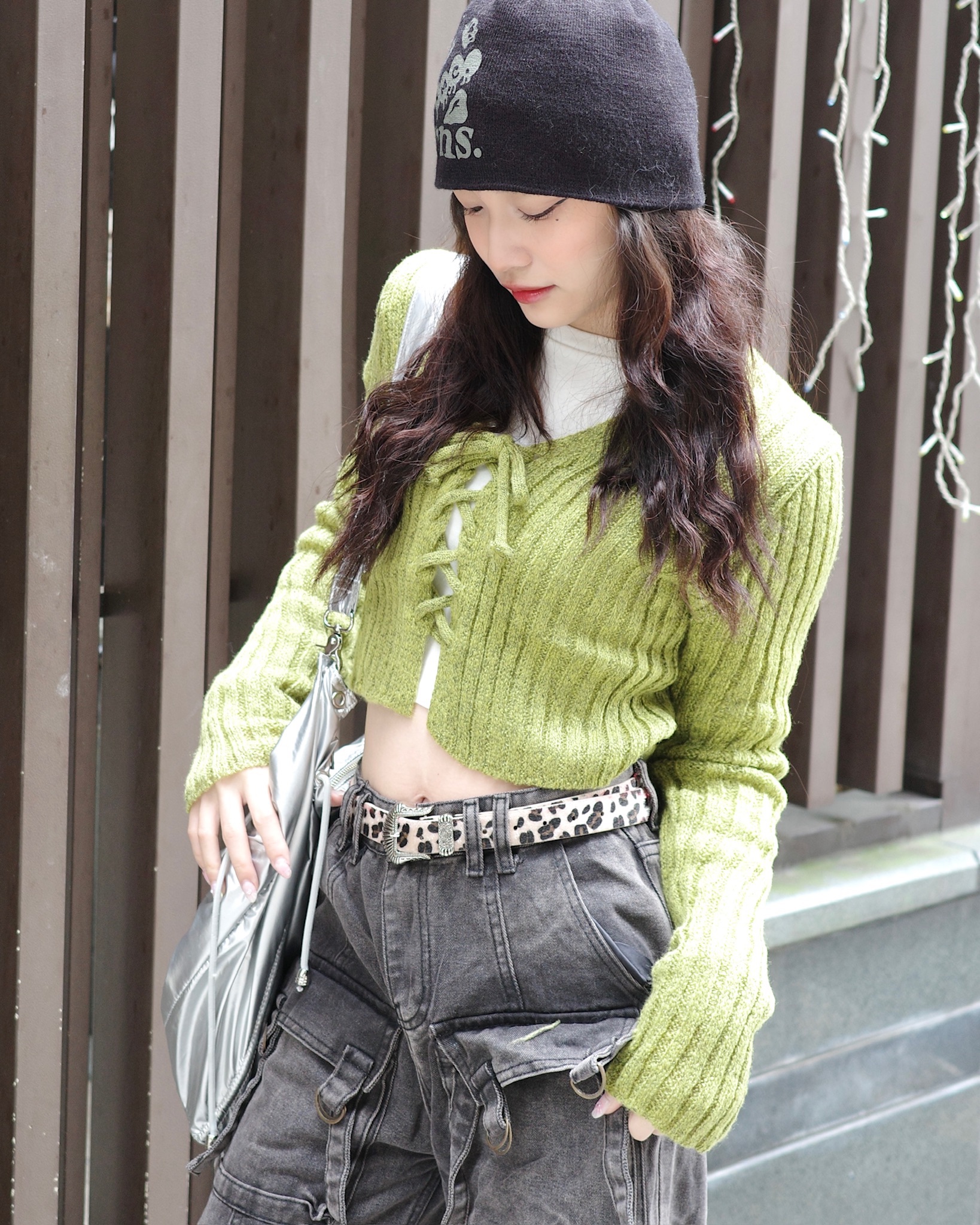 少女感V領綁帶針織毛衣🍀