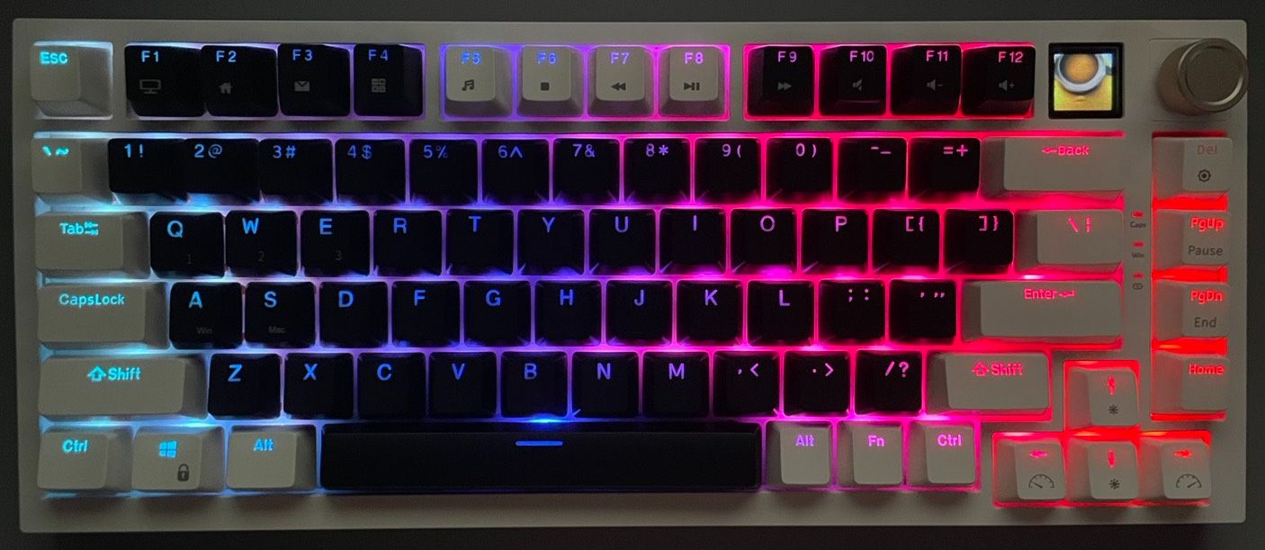 全新!!無線 三模 機械鍵盤 風陵渡 F75 屏幕 小螢幕 旋鈕 75配列 2.5G 藍芽 有線 熱插拔 HIFI 麻將