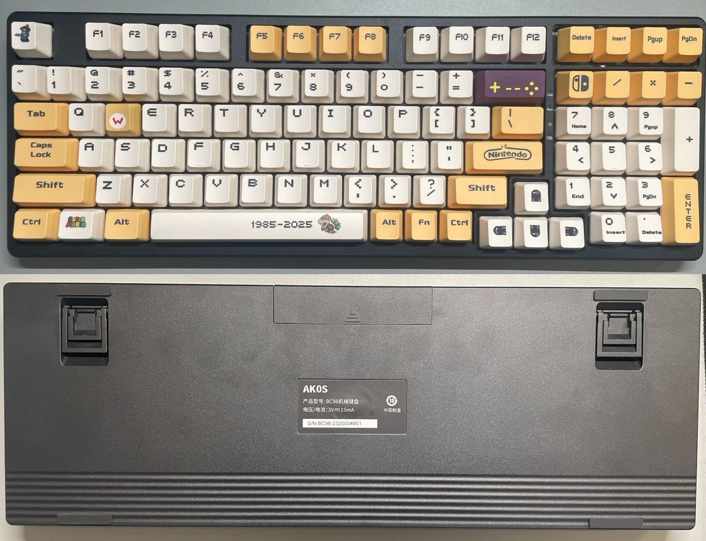 無線 雙模 機械鍵盤 AKOS 阿考斯 BC98 98配列 水蜜桃軸 靜音 辦公 馬莉歐配色 2.5G 藍芽 熱插拔 G