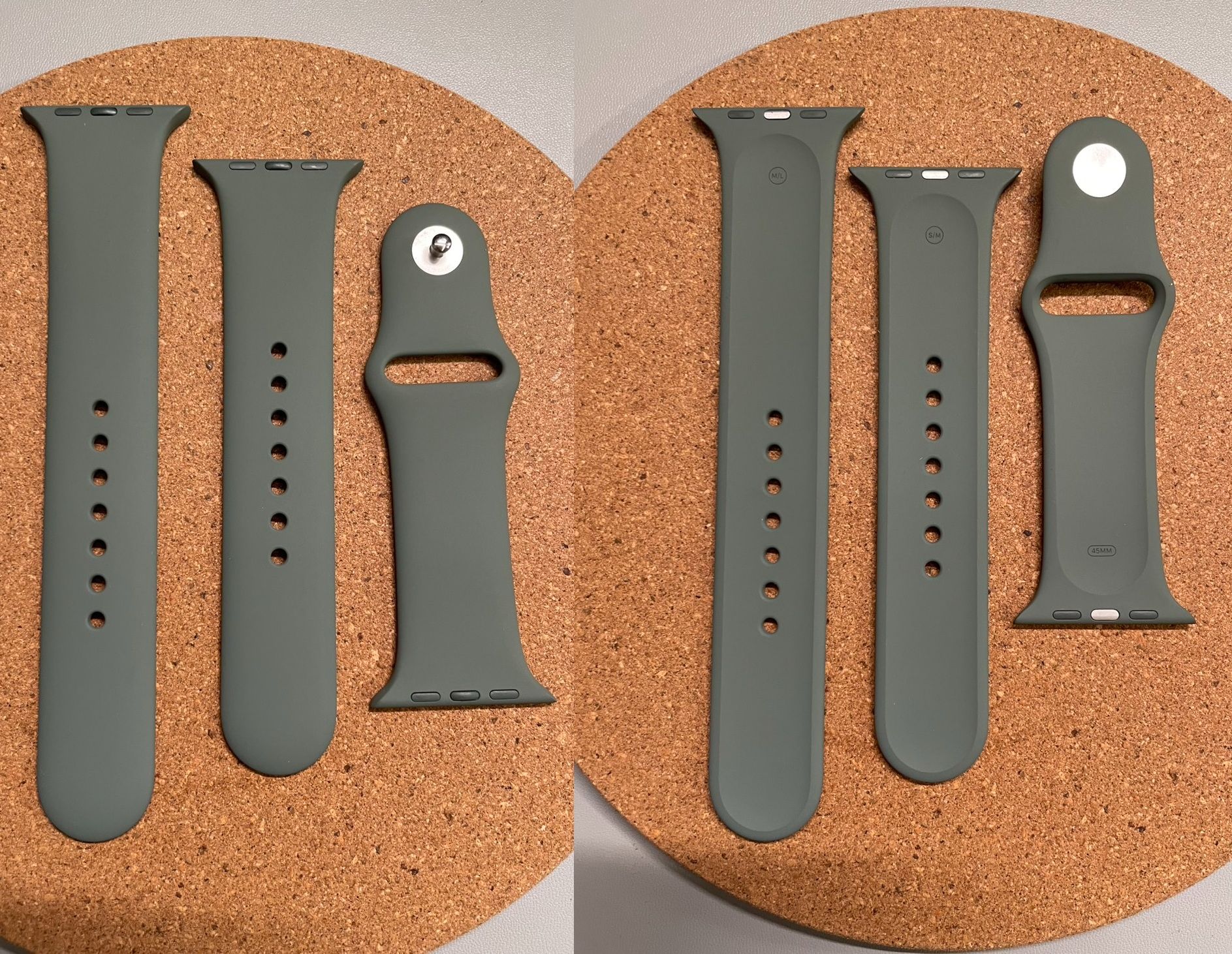 Apple watch 蘋果原廠 橡膠 運動型 錶帶 橄欖綠 適用於42 44 45 46 mm 透氣 耐磨 運動 S1