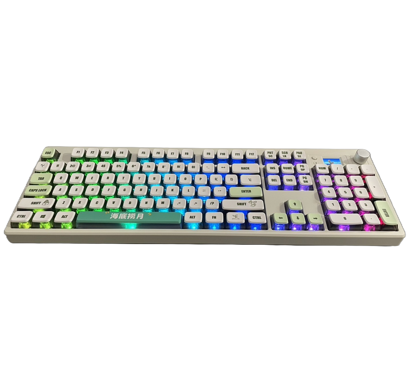 全新!!無線 三模 機械鍵盤 杜卡洛 DUKHARO EZ104 海底撈月 小螢幕 金屬旋鈕 音量旋鈕 104配列 滿填