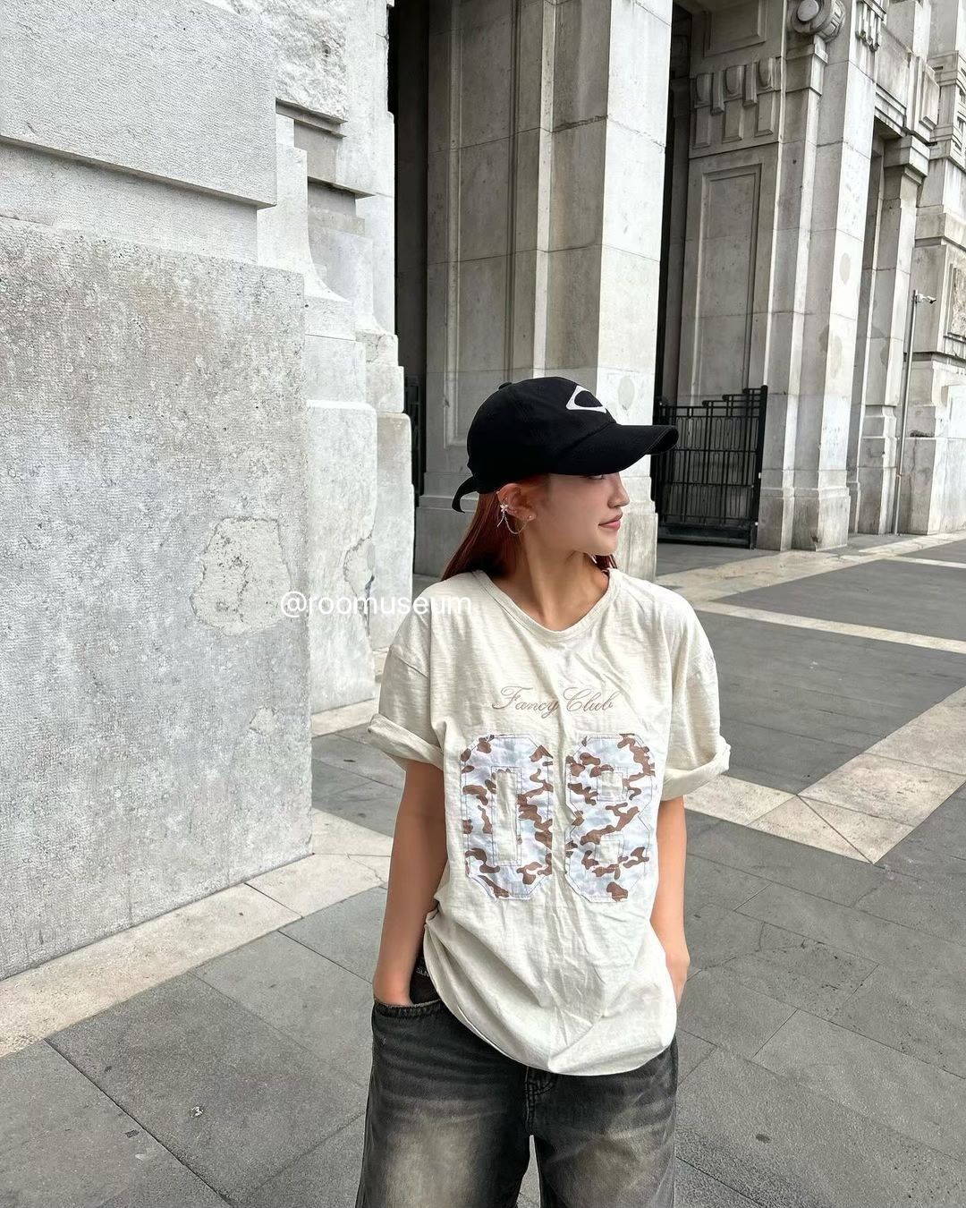 Fancy club WAPPEN 08 TEE_（MELANGE IVORY）_F24QB295