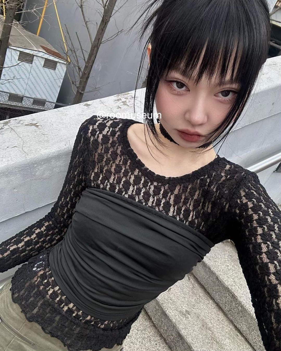 Fancy club OIN LACE LAYERED TEE _F24QB283