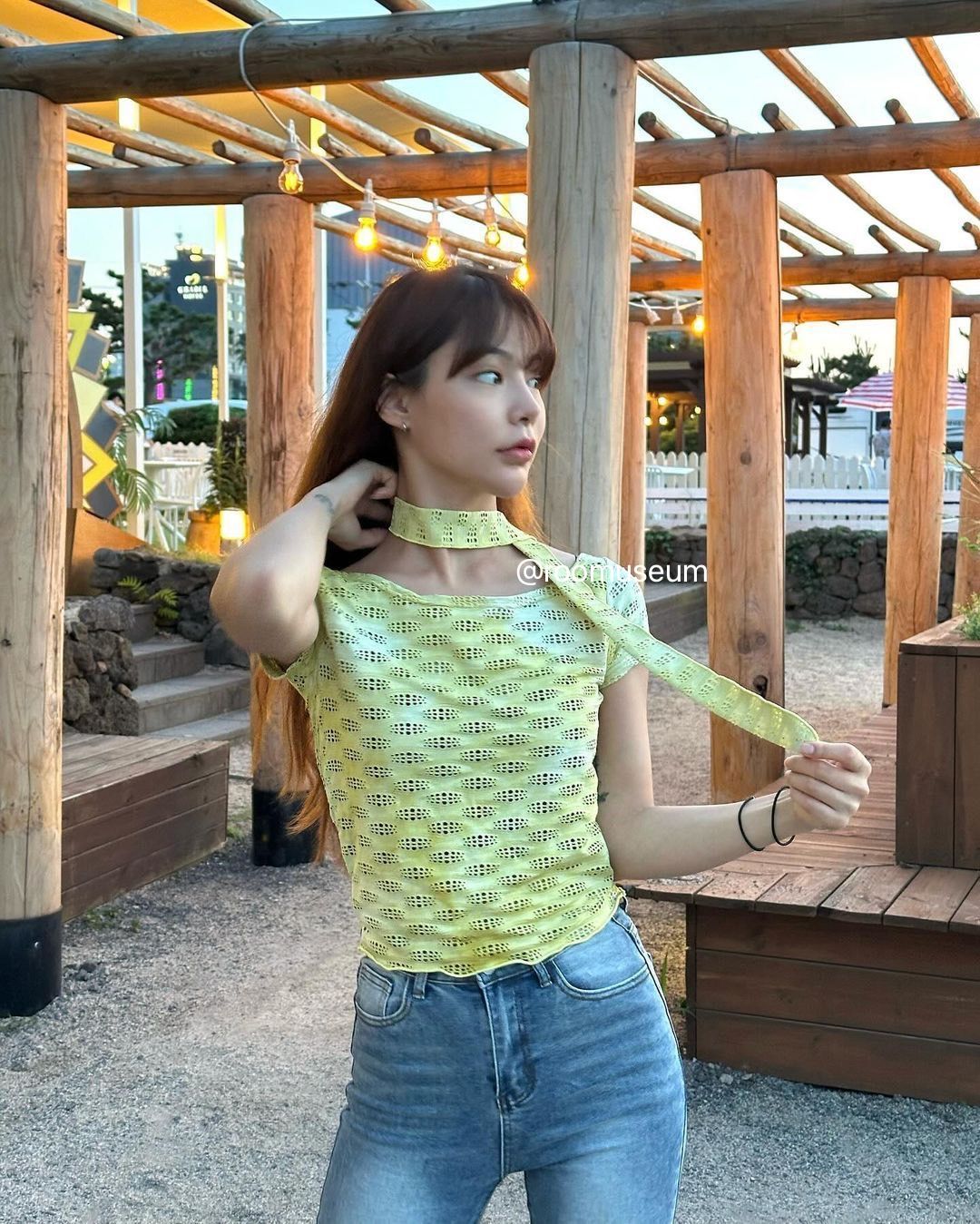 Fancy club MILKY WAY SCARF TEE_（LIME）_F24QB361