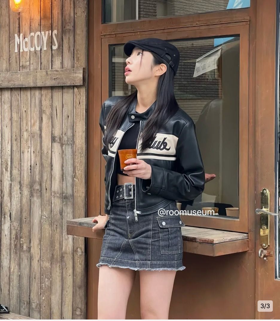 Fancy club  LOW-RISE CARGO MINI SKIRT_F23QD820