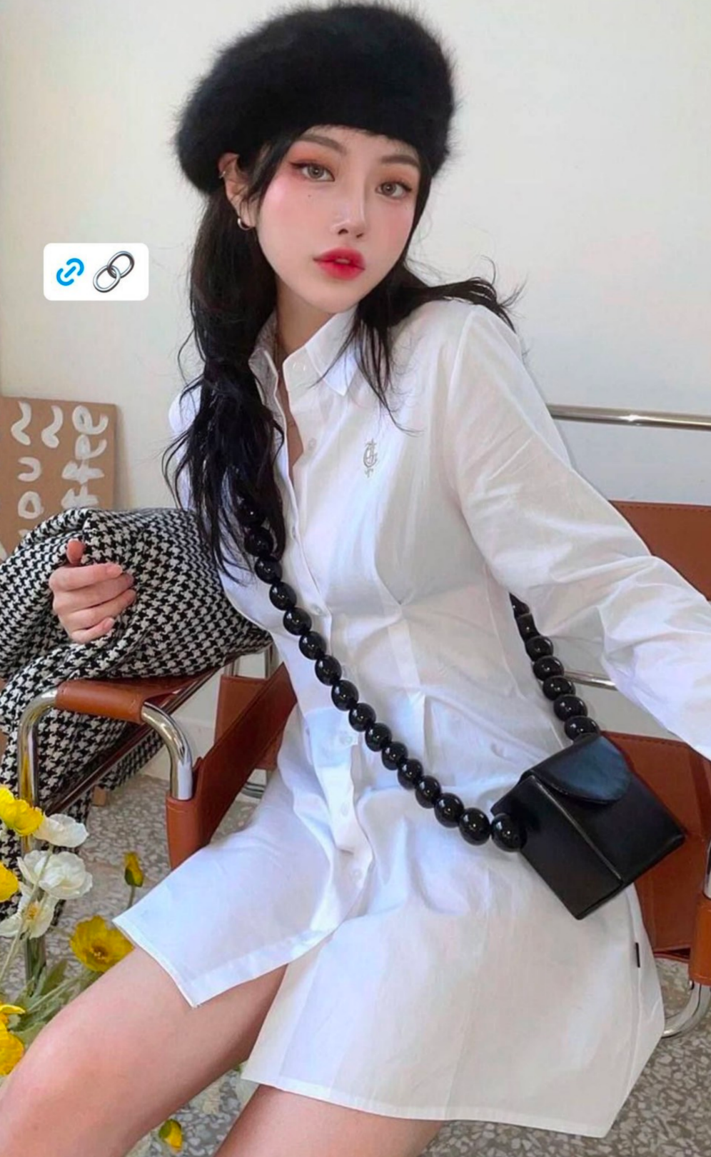 Fancy club EYELET POINT SHIRT ONE-PIECE_F21ZD291