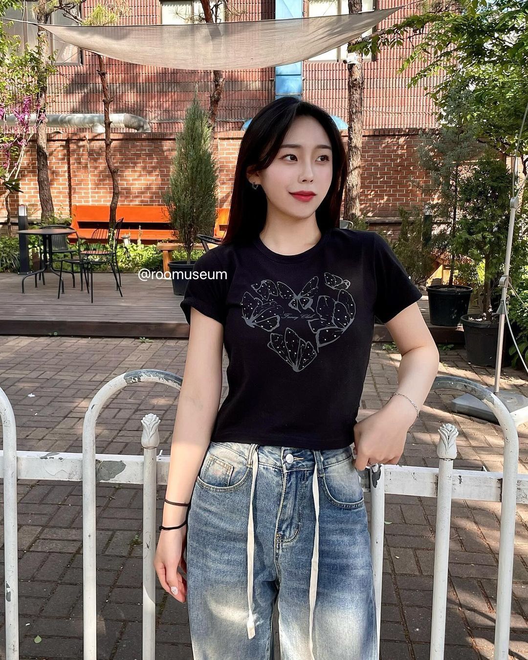 Fancy club HEART BUTTERFLY CROP TEE_F24QB366