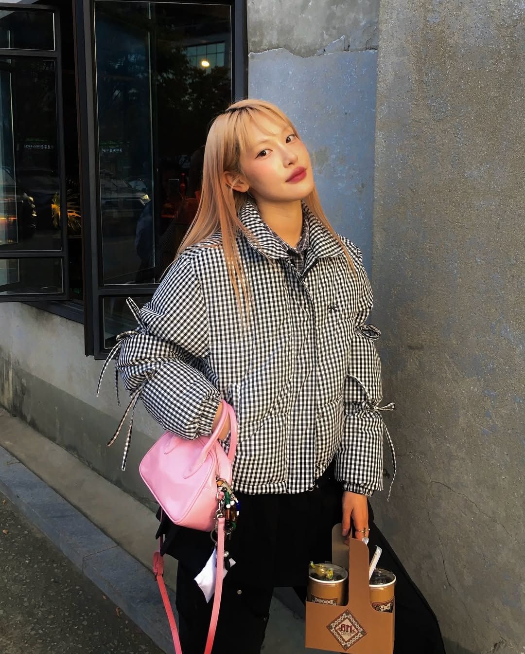 Fancy club RIBBON COLLAR SHORT PUFFER_3 Color