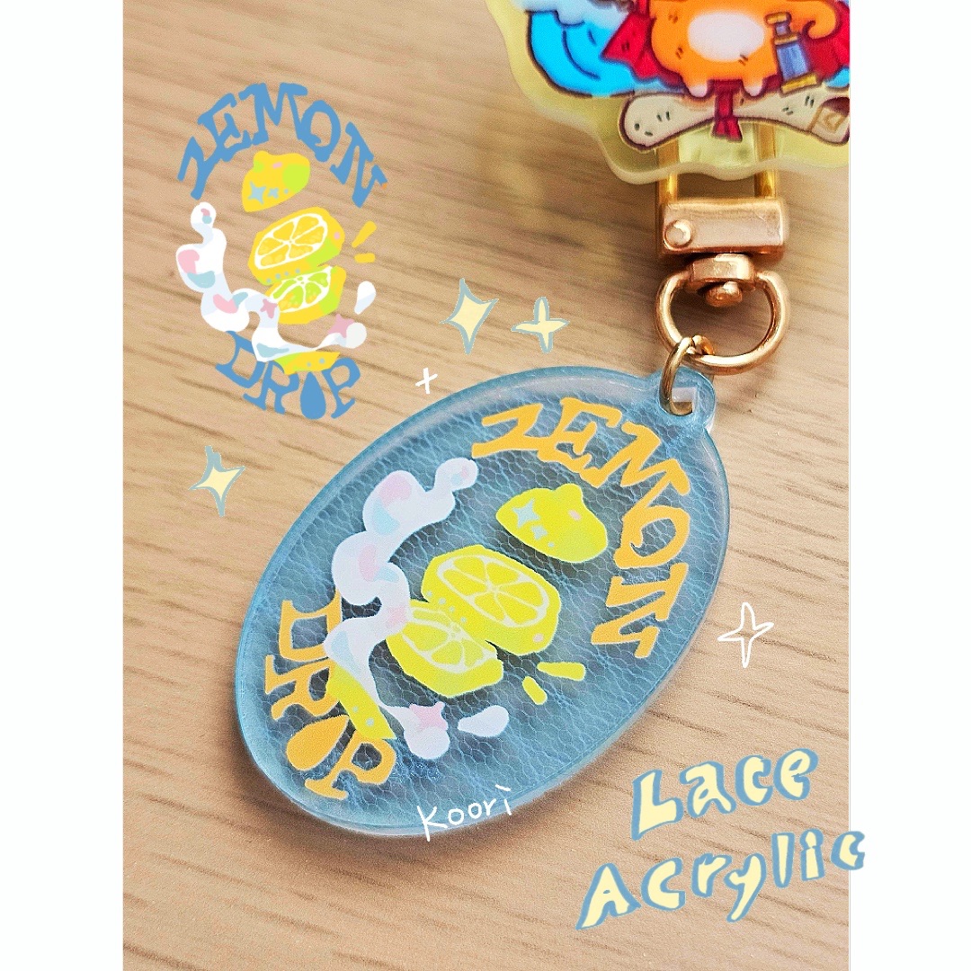 Lemon drop 蕾絲底吊飾