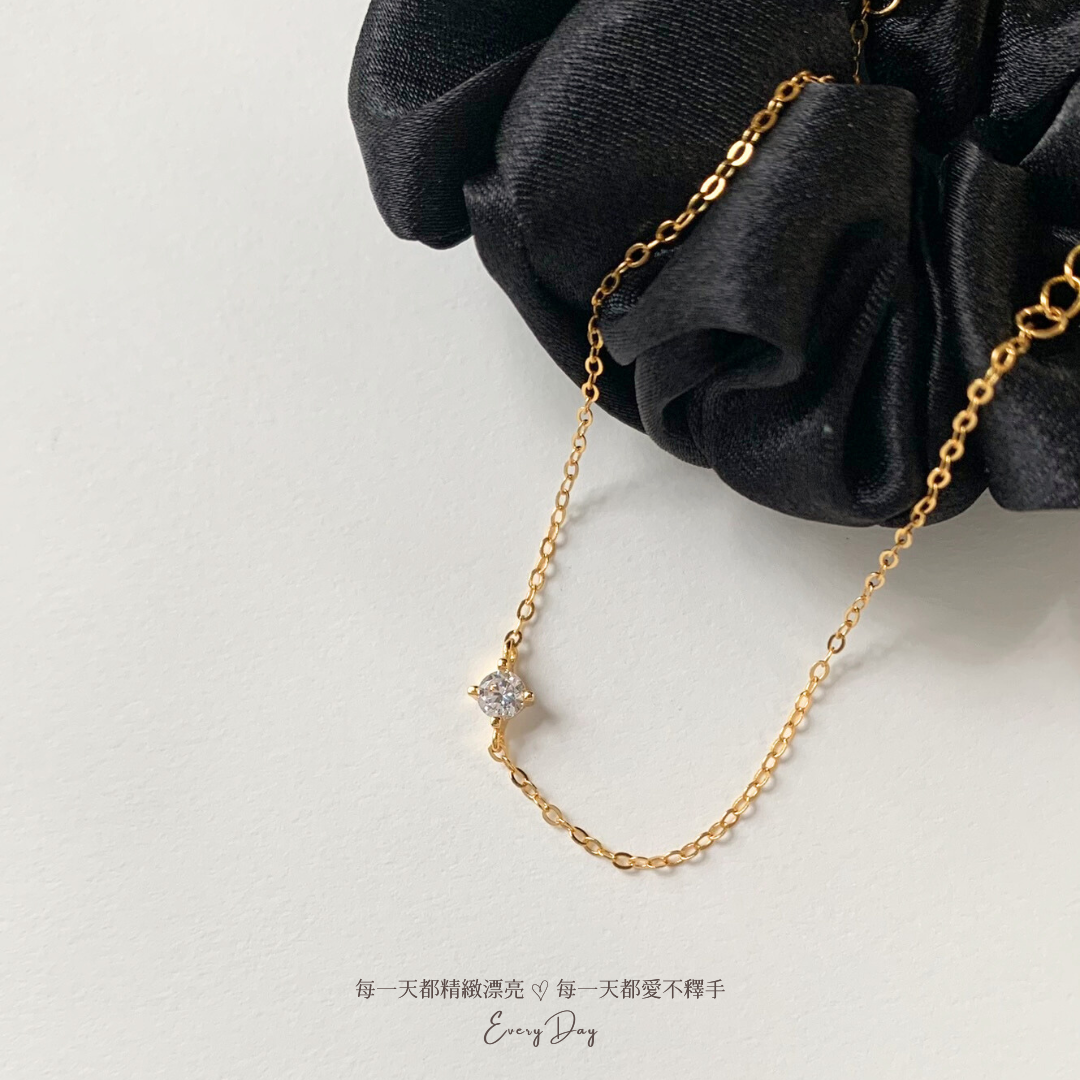 [預購] 質感純銀飾品．經典單鑽手鍊