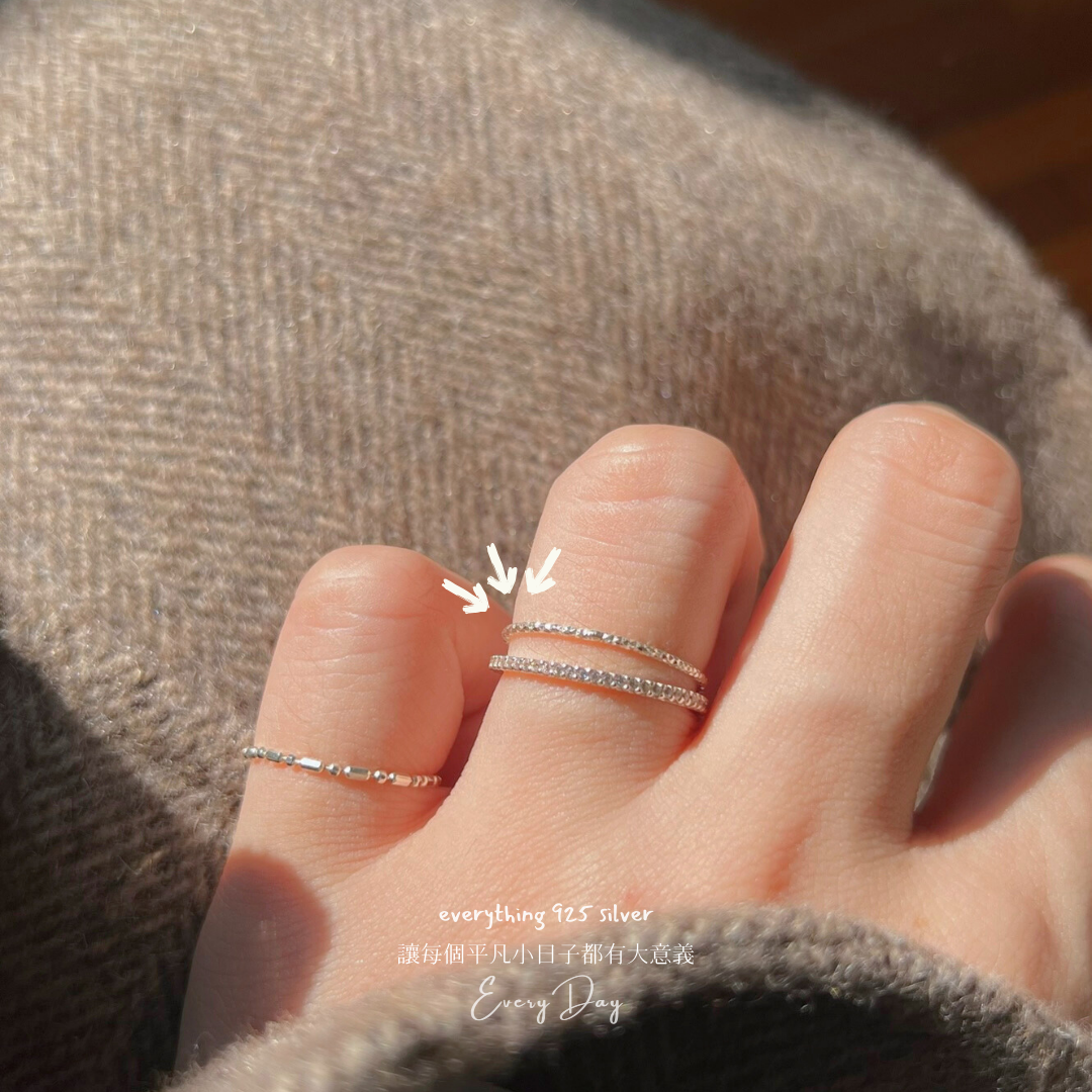 [預購] 質感純銀．日常細閃線戒
