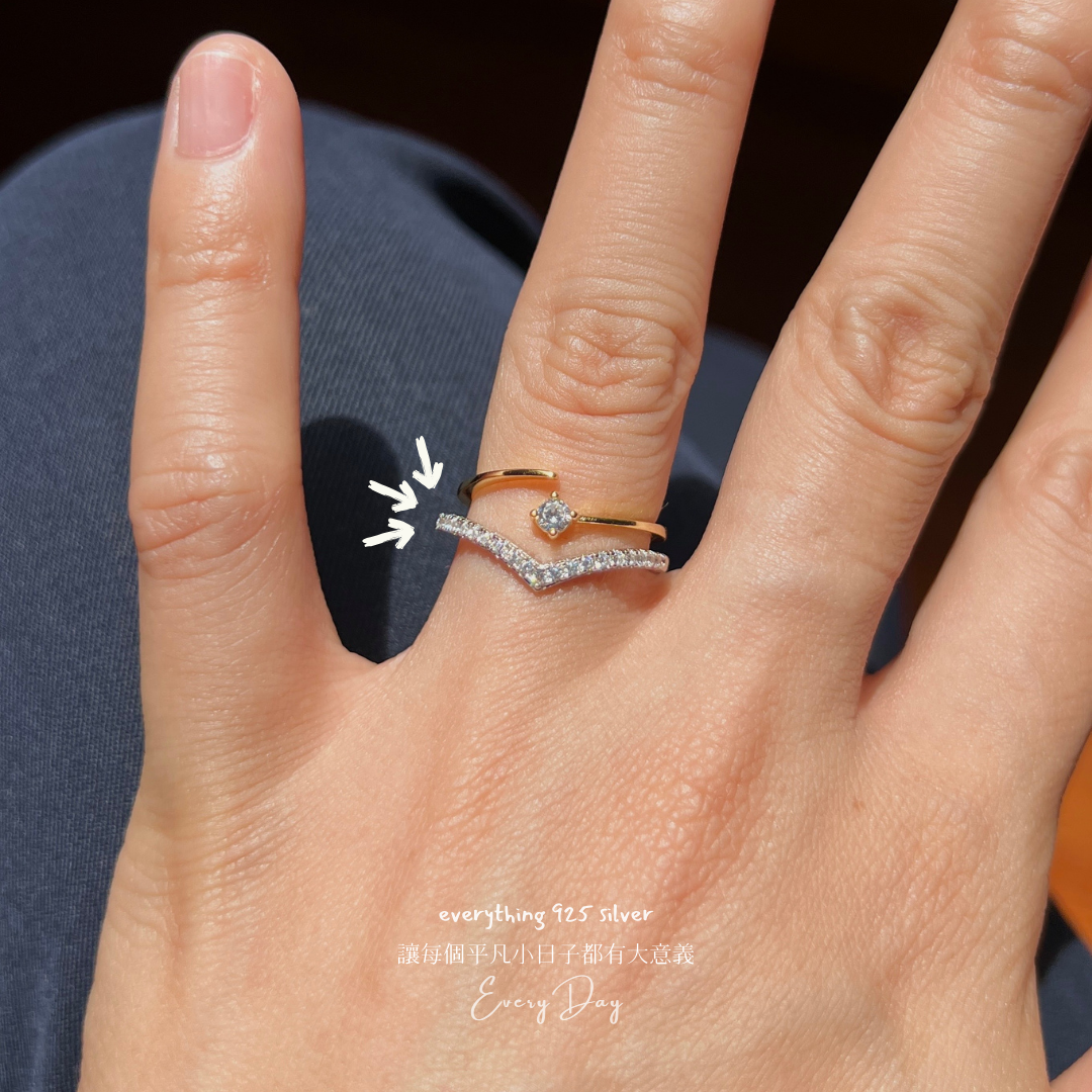 [2月新品] 質感純銀．維納斯V型線戒